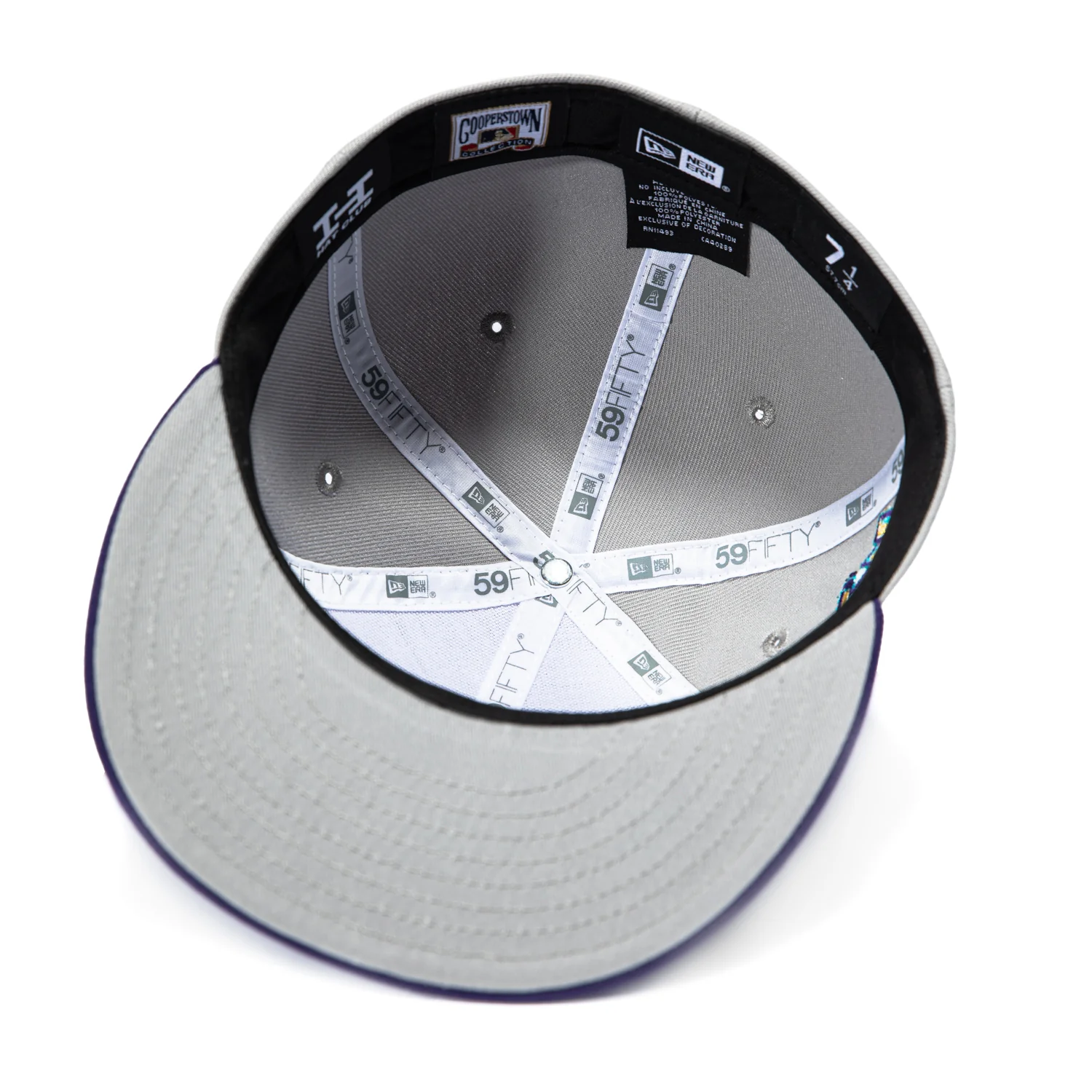 New Era 59Fifty Los Angeles Dodgers 1978 World Series Patch Hat - Grey, Purple, Metallic Gold, Teal - Image 2
