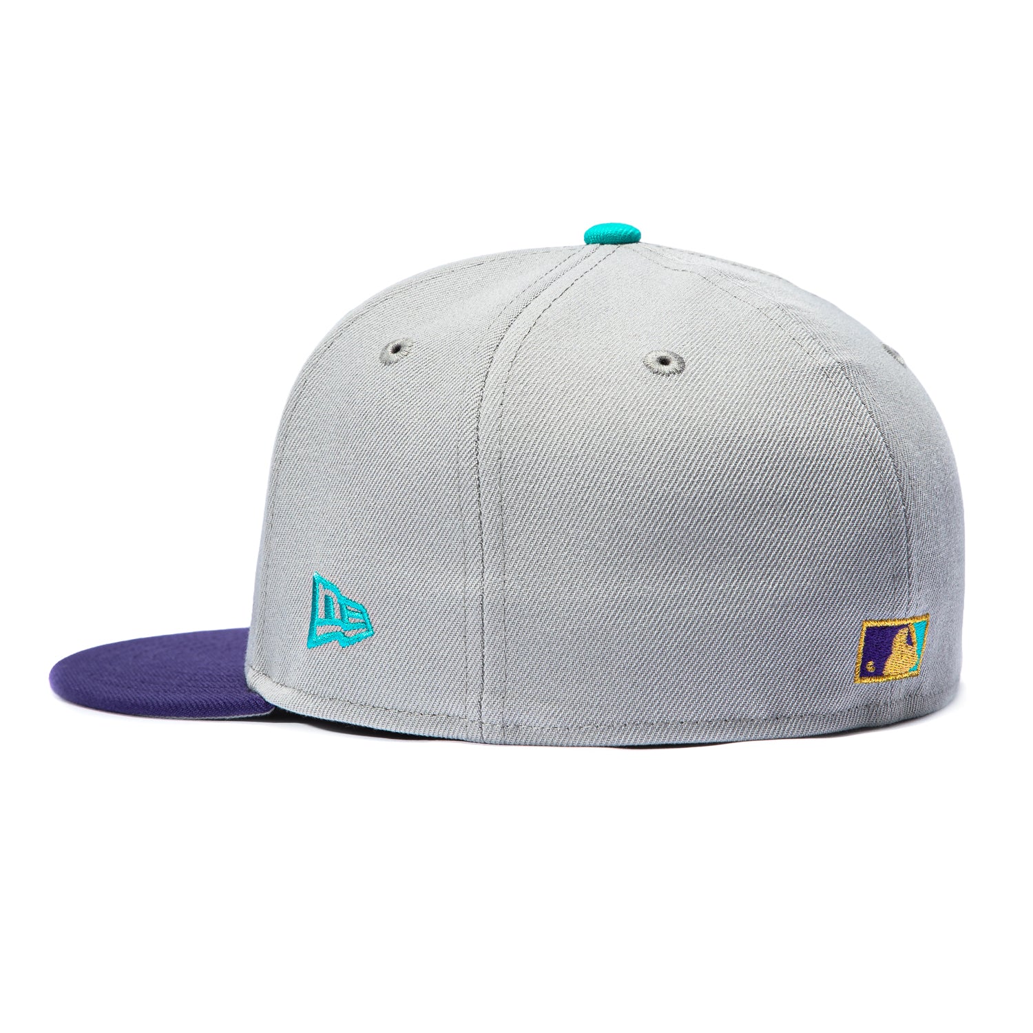 New Era 59Fifty Los Angeles Dodgers 1978 World Series Patch Hat - Grey, Purple, Metallic Gold, Teal - Image 3