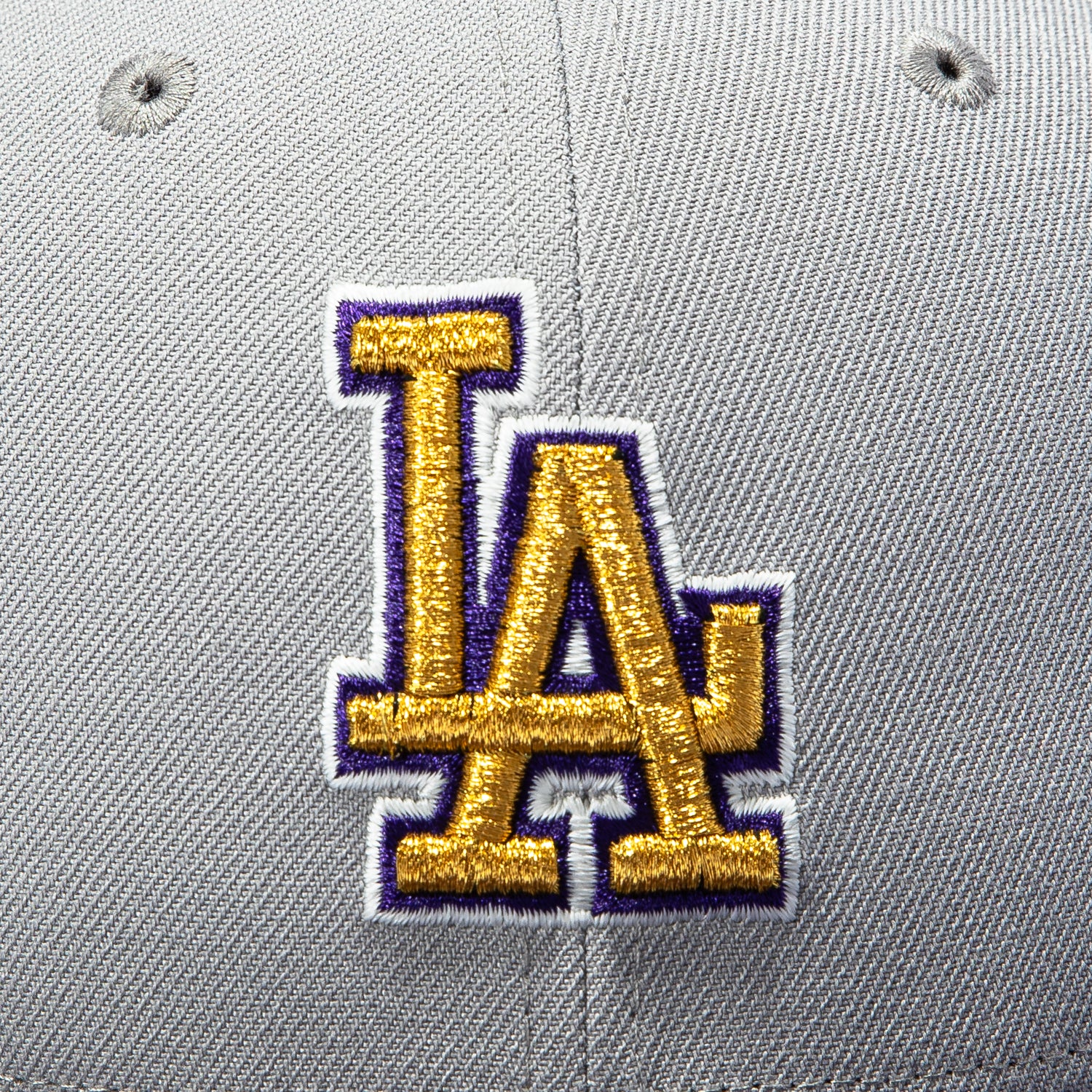 New Era 59Fifty Los Angeles Dodgers 1978 World Series Patch Hat - Grey, Purple, Metallic Gold, Teal - Image 4
