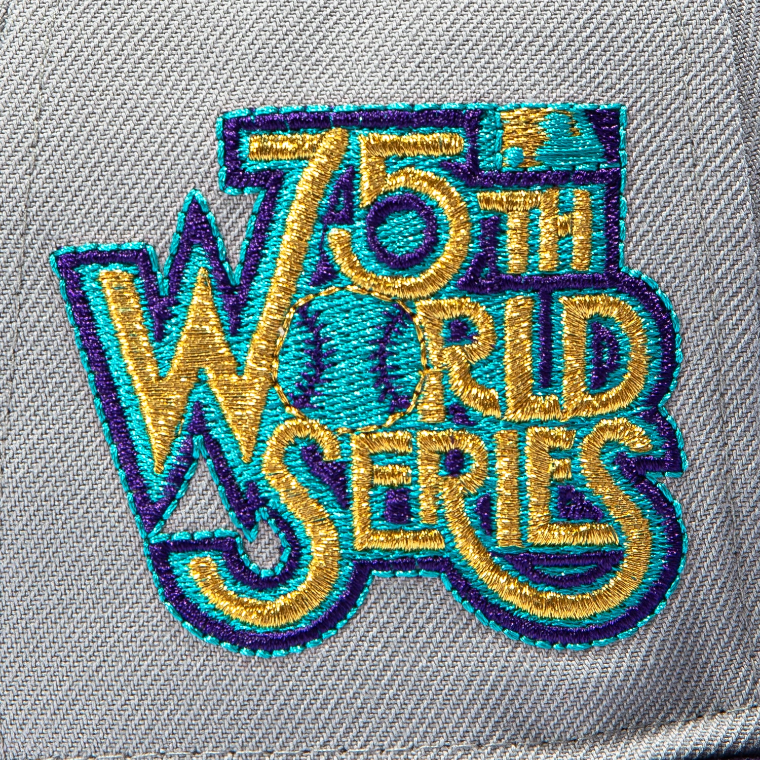 New Era 59Fifty Los Angeles Dodgers 1978 World Series Patch Hat - Grey, Purple, Metallic Gold, Teal - Image 5