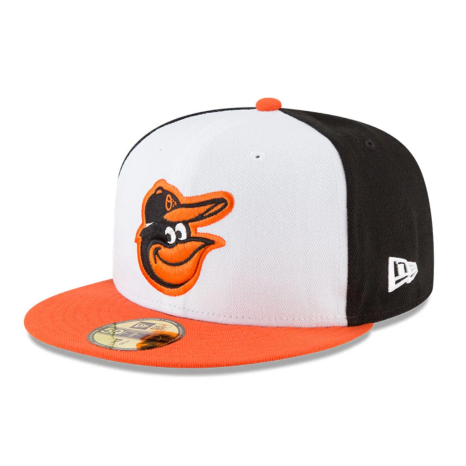 New Era 59Fifty Authentic Collection Baltimore Orioles Home Rail Hat - White, Black, Orange - Image 3