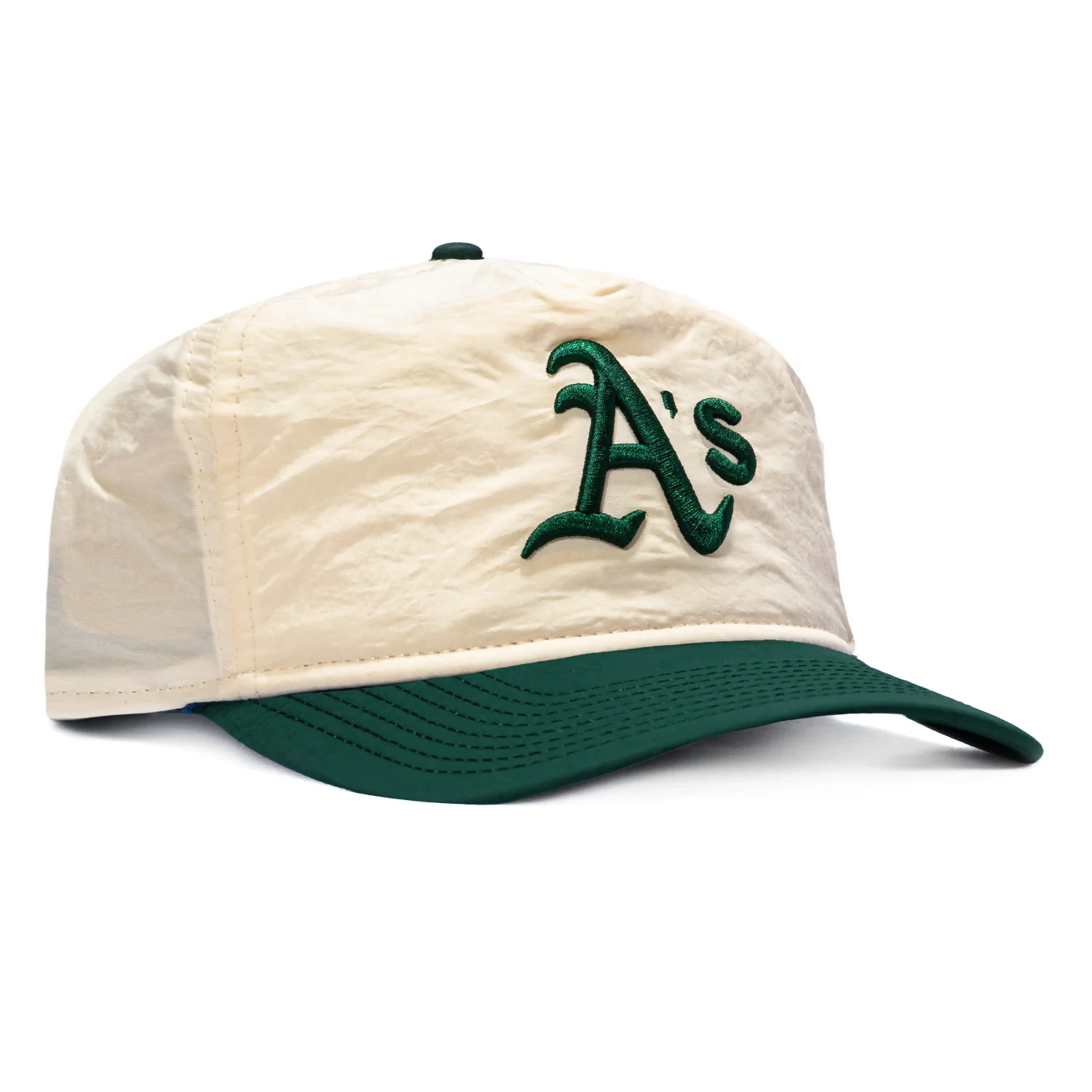 New Era 19Twenty Nylon Oakland Athletics Pre-curved Snapback Hat - Stone, Green