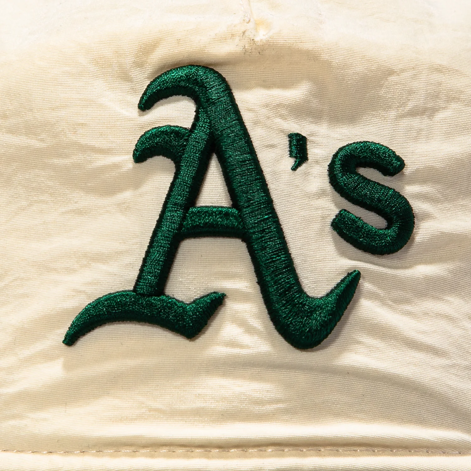 New Era 19Twenty Nylon Oakland Athletics Pre-curved Snapback Hat - Stone, Green - Image 3