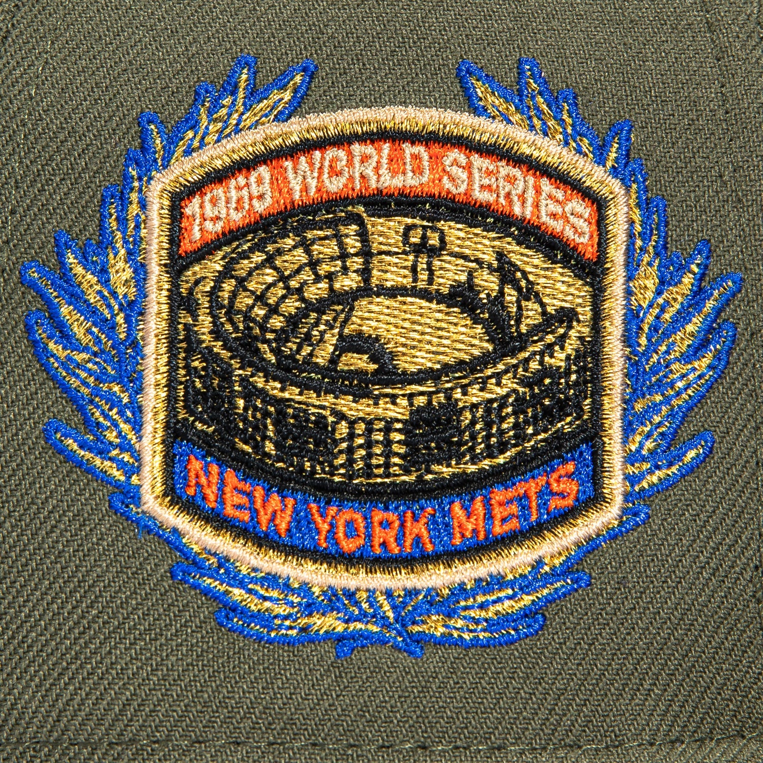 New Era 59Fifty New York Mets 1969 World Series Patch Hat - Olive, Ivory - Image 5