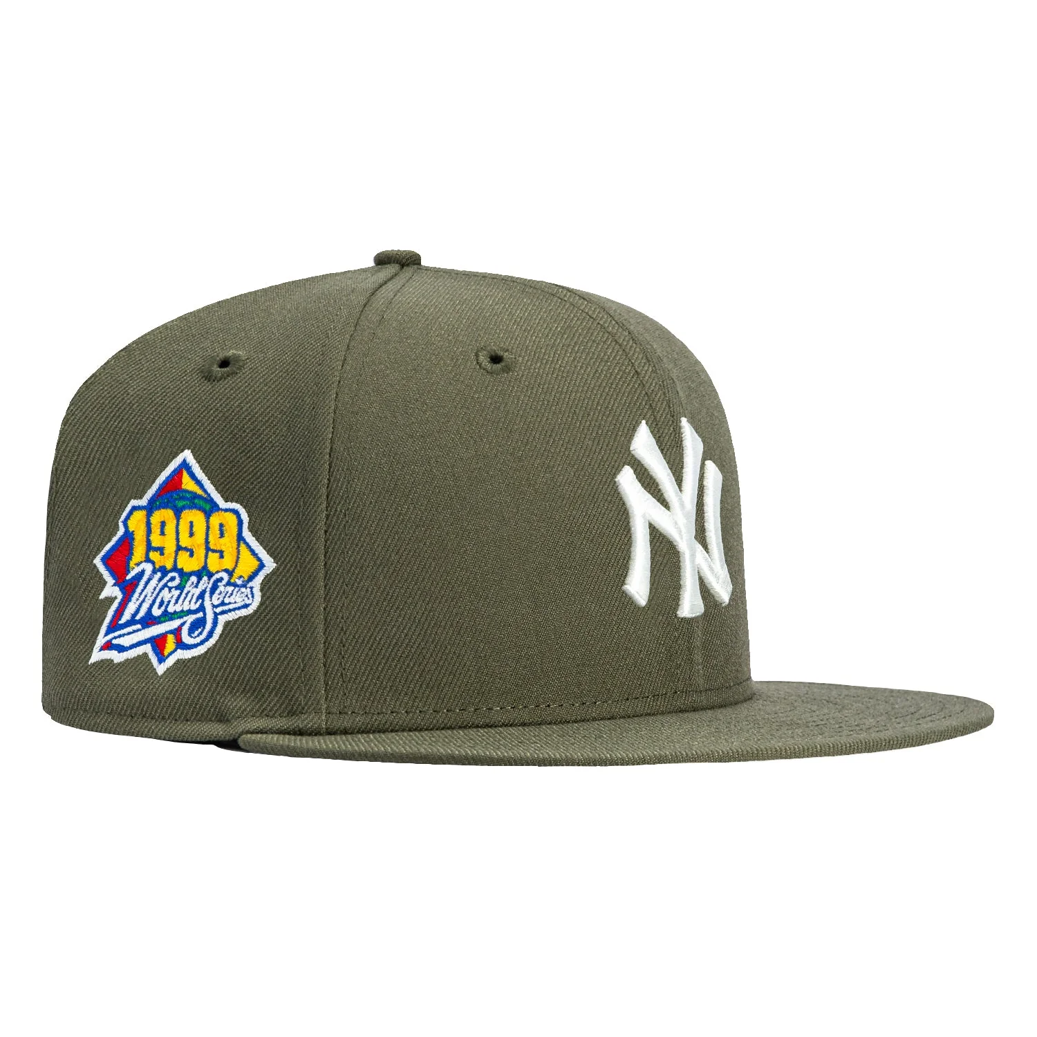New Era 59Fifty New York Yankees 1999 World Series Patch Hat - Olive, Ivory