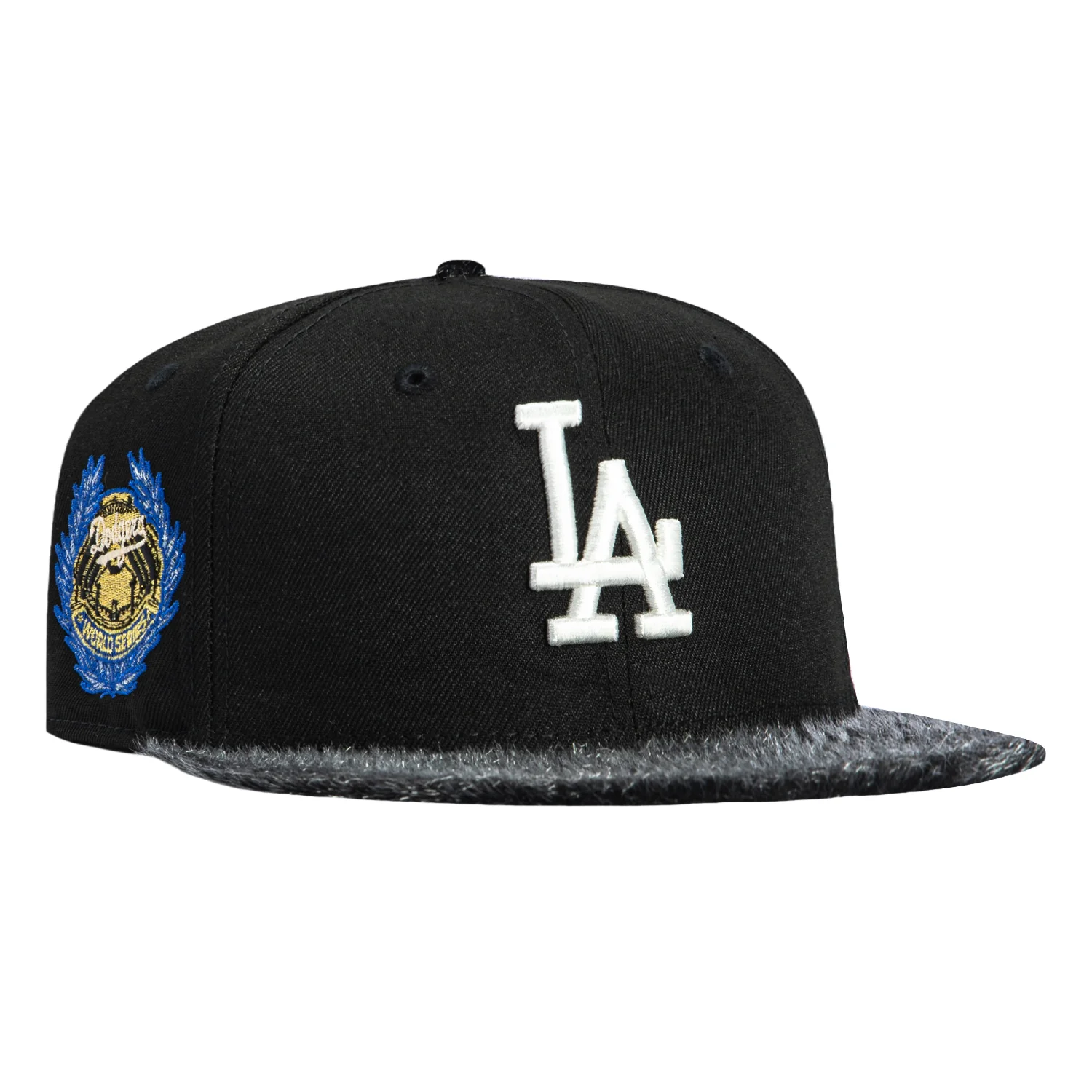 New Era 59Fifty Panther Los Angeles Dodgers 1963 World Series Patch Faux Fur Hat - Black, Graphite