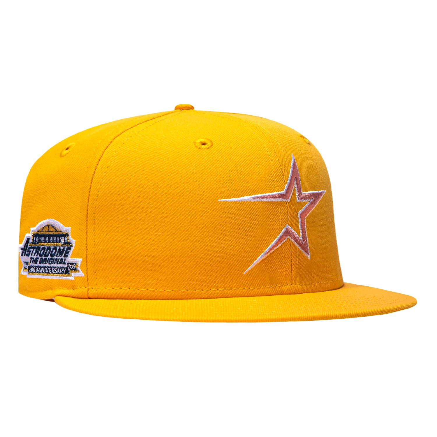 New Era 59Fifty Pink Lemonade Houston Astros Astrodome Patch Pink UV Hat - Gold