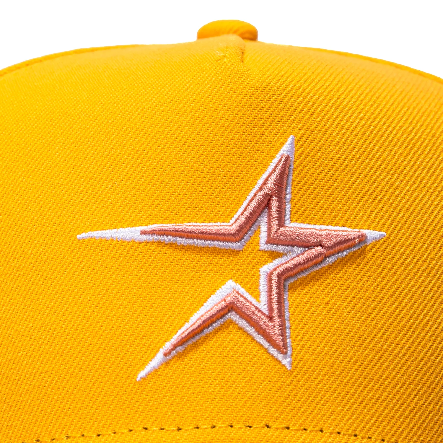 New Era 9Forty A-Frame Pink Lemonade Houston Astros 45th Anniversary Patch Pink UV Snapback Hat - Gold - Image 3