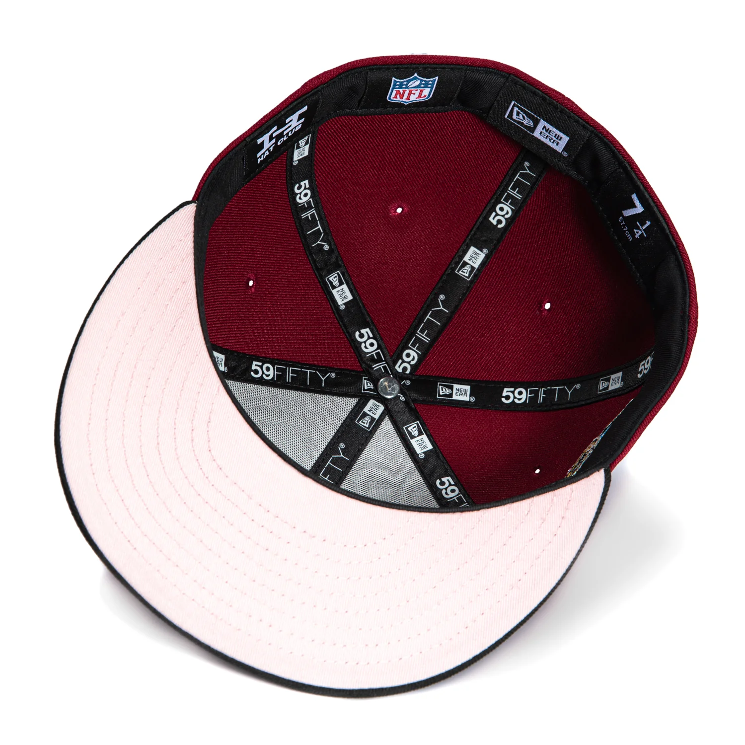 New Era 59Fifty San Francisco 49ers 75th Anniversary Patch Word Pink UV Hat - Cardinal, Black - Image 2