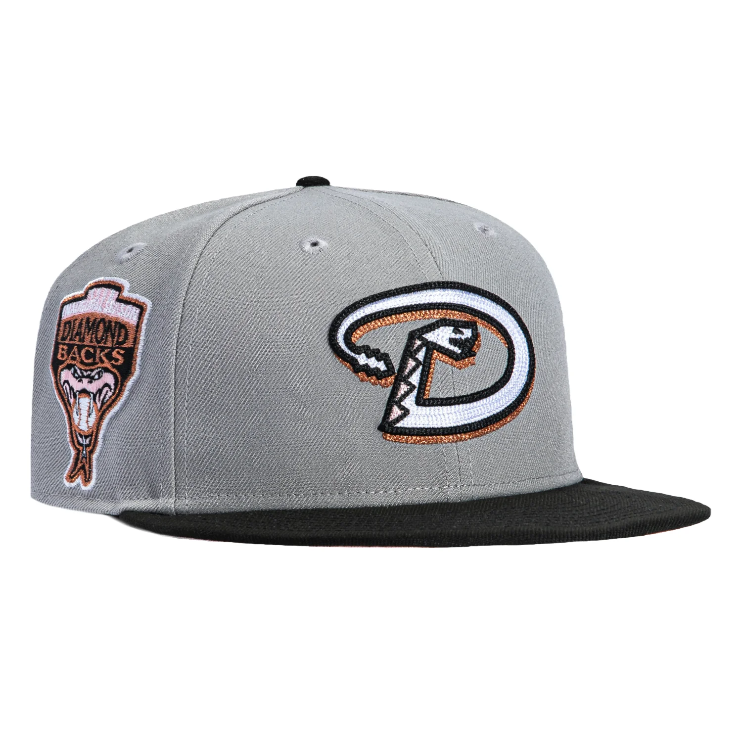 New Era 59Fifty Arizona Diamondbacks Inaugural Patch D Pink UV Hat - Grey, Black