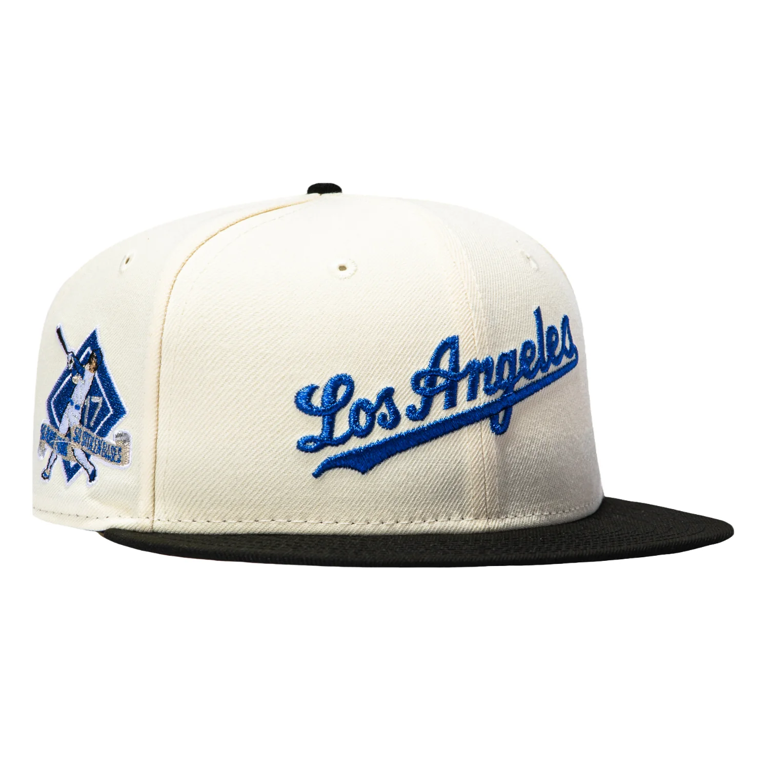 New Era 59Fifty Los Angeles Dodgers Shohei Ohtani 17 50/50 Patch Script Hat - White, Black, Royal