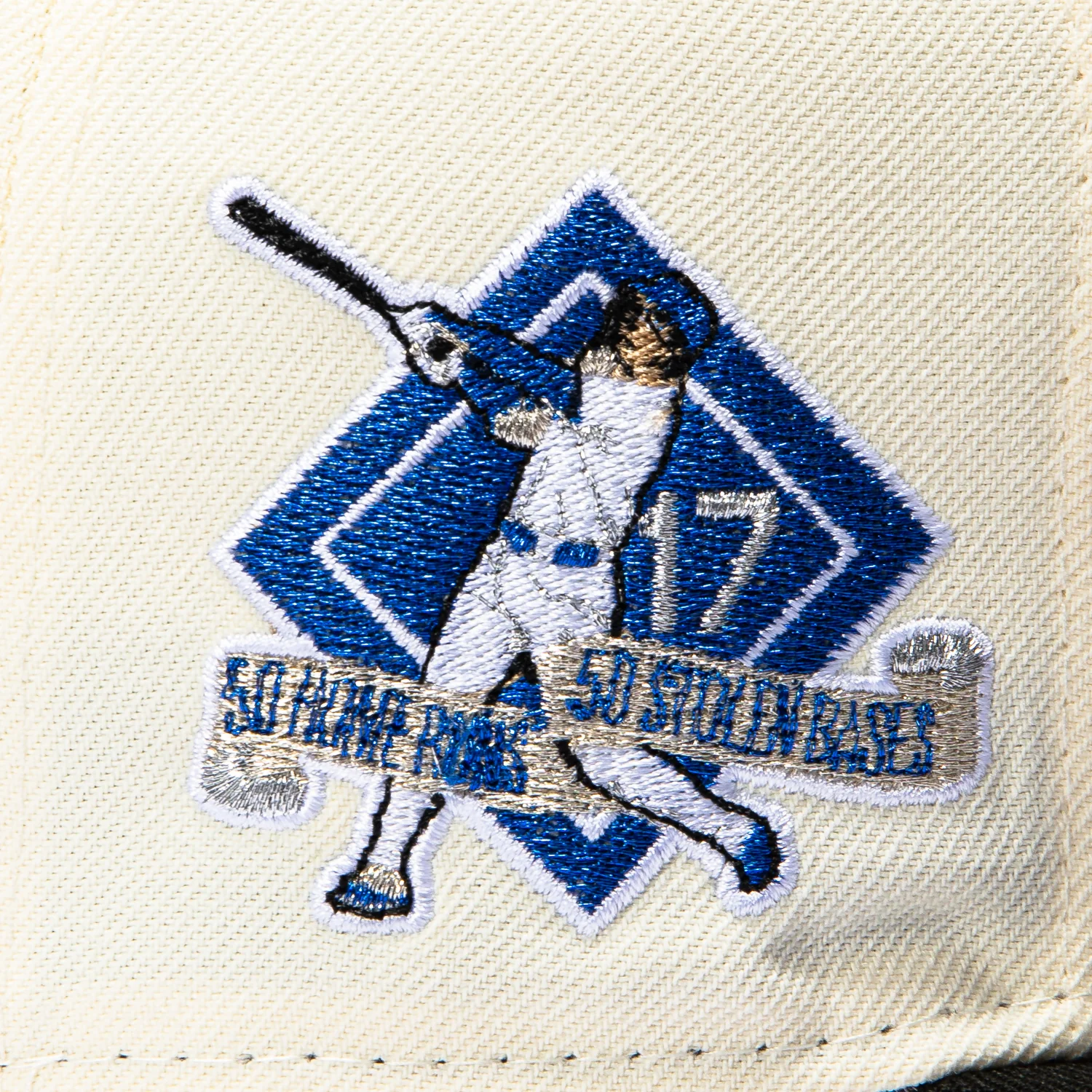New Era 59Fifty Los Angeles Dodgers Shohei Ohtani 17 50/50 Patch Script Hat - White, Black, Royal - Image 5