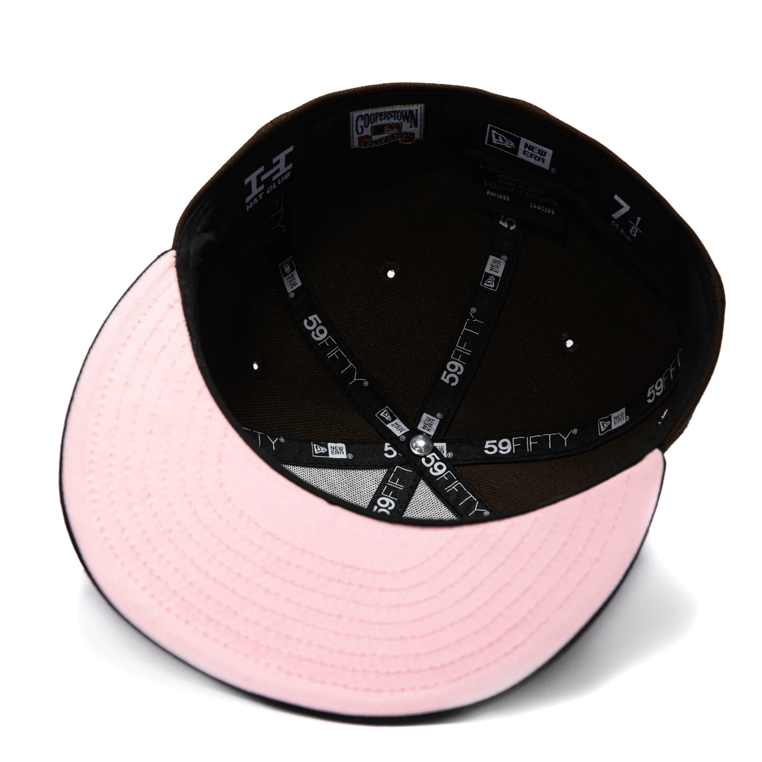 New Era 59Fifty Los Angeles Dodgers 1988 World Series Patch Upside Down Heart Pink UV Hat - Brown, Black - Image 2