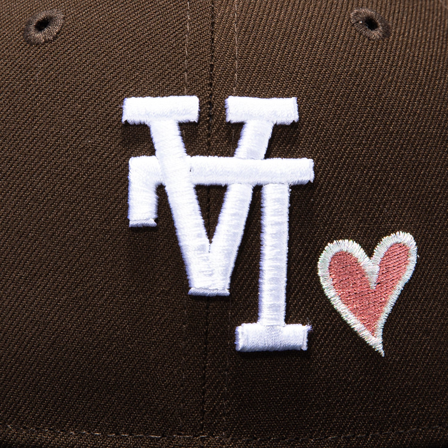 New Era 59Fifty Los Angeles Dodgers 1988 World Series Patch Upside Down Heart Pink UV Hat - Brown, Black - Image 4