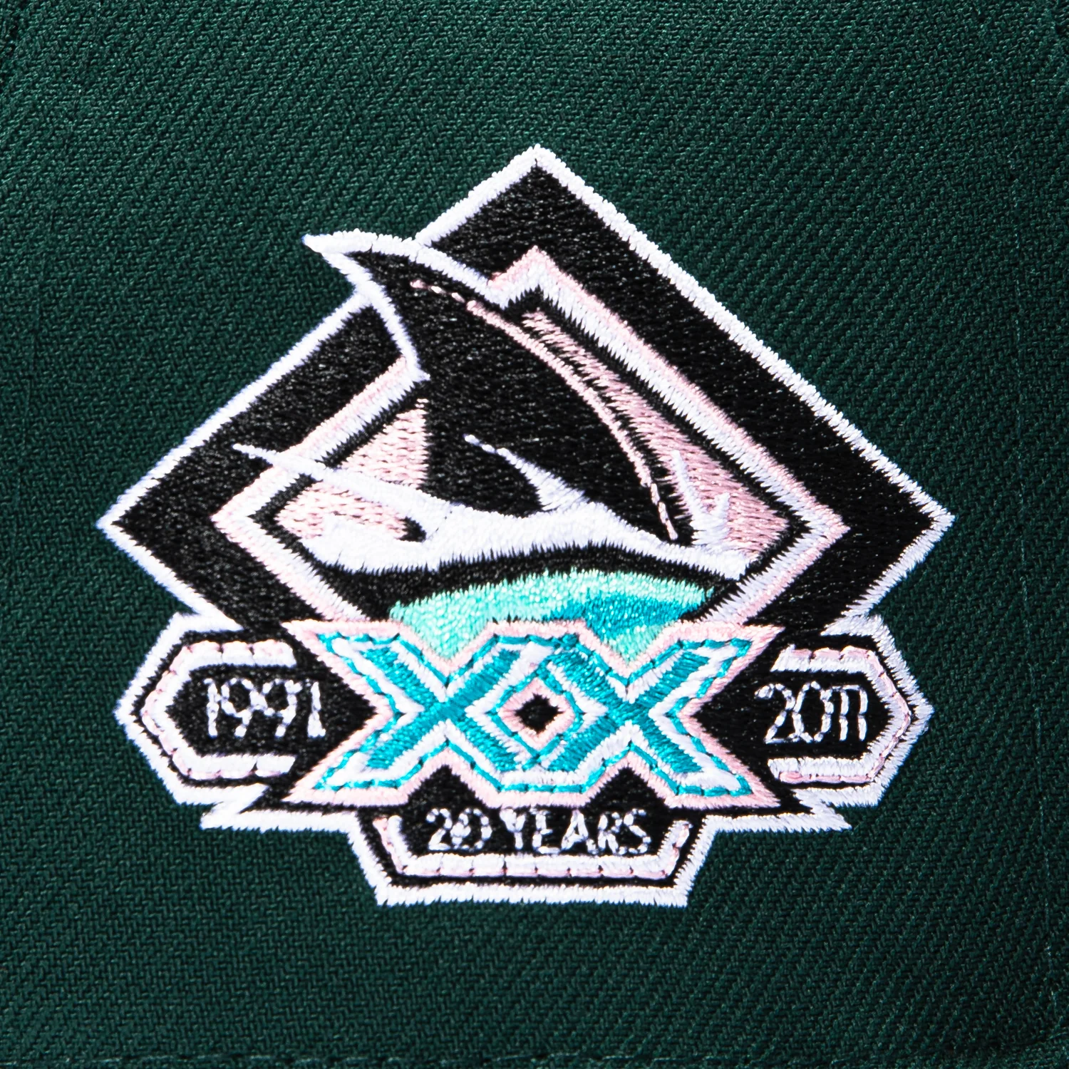 New Era 59Fifty San Jose Sharks 20th Anniversary Patch Alternate Pink UV Hat - Green, Brown - Image 5