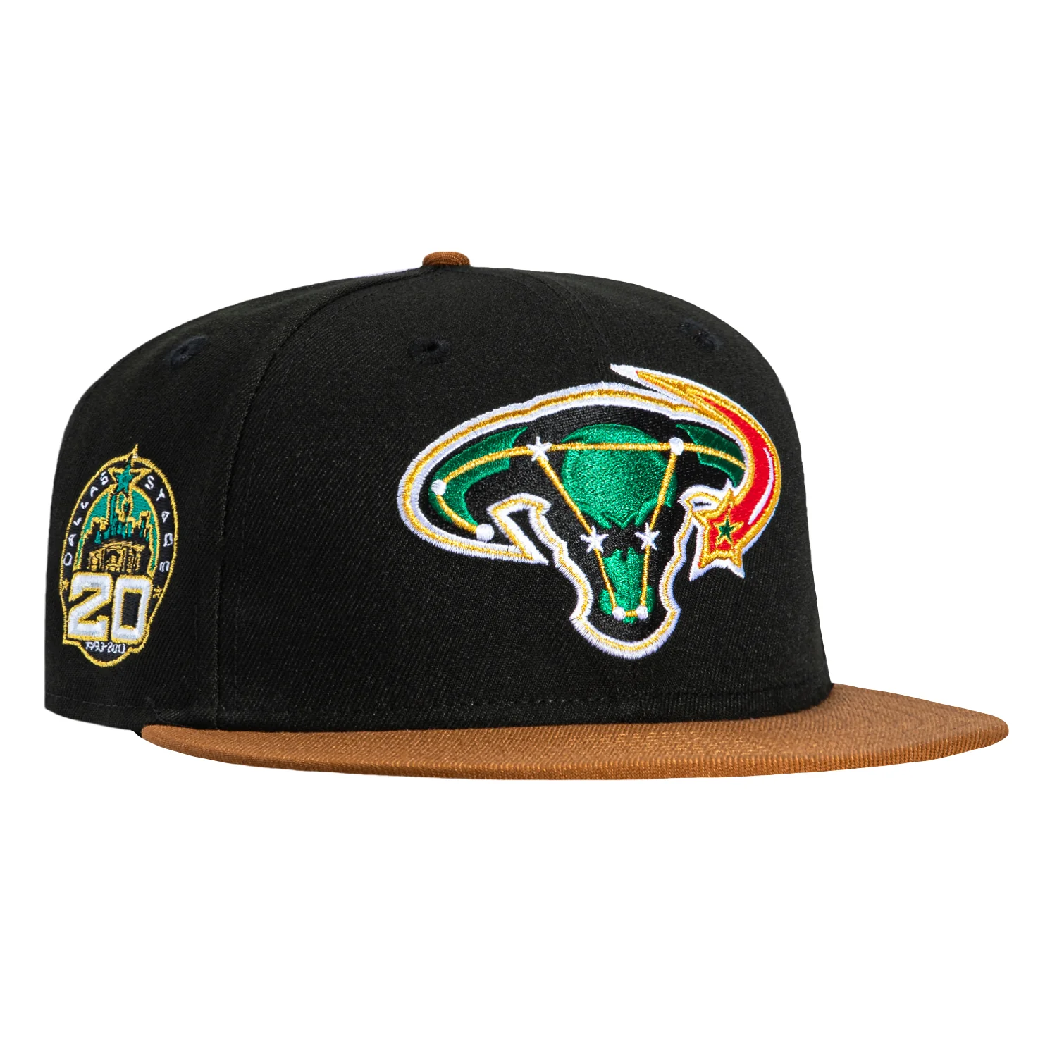 New Era 59Fifty Dallas Stars 20th Anniversary Patch 2003 Alternate Pink UV Hat - Black, Khaki