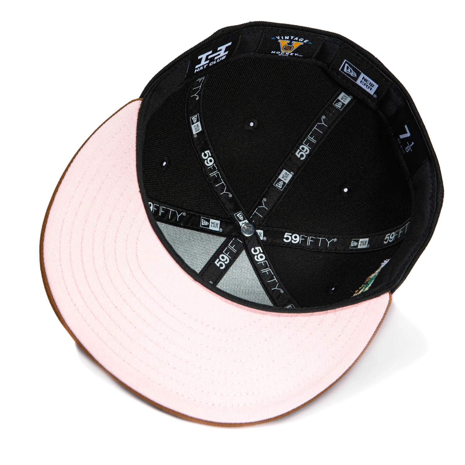 New Era 59Fifty Dallas Stars 20th Anniversary Patch 2003 Alternate Pink UV Hat - Black, Khaki - Image 2