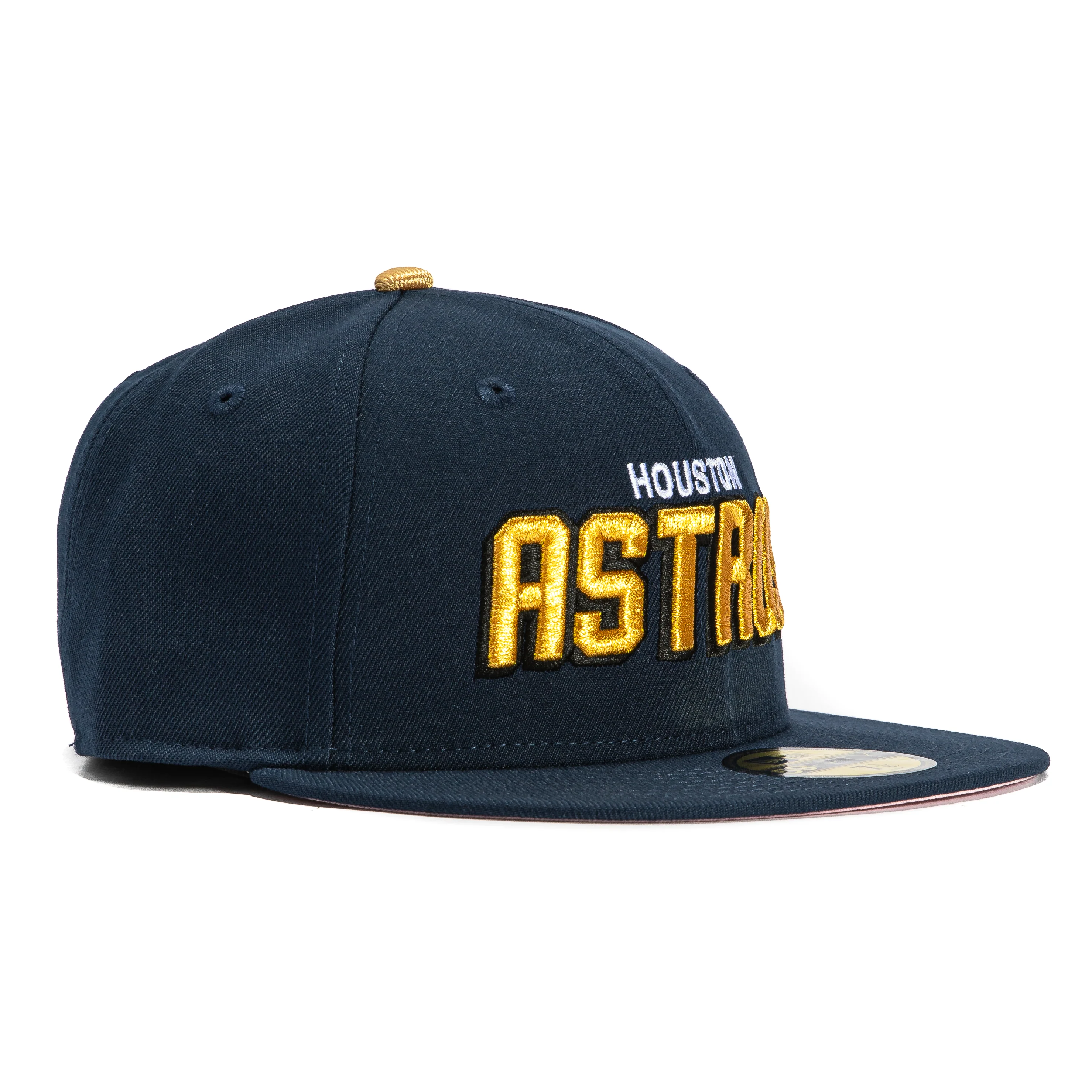 New Era 59Fifty Houston Astros Shadow Hat - Navy, Metallic Gold