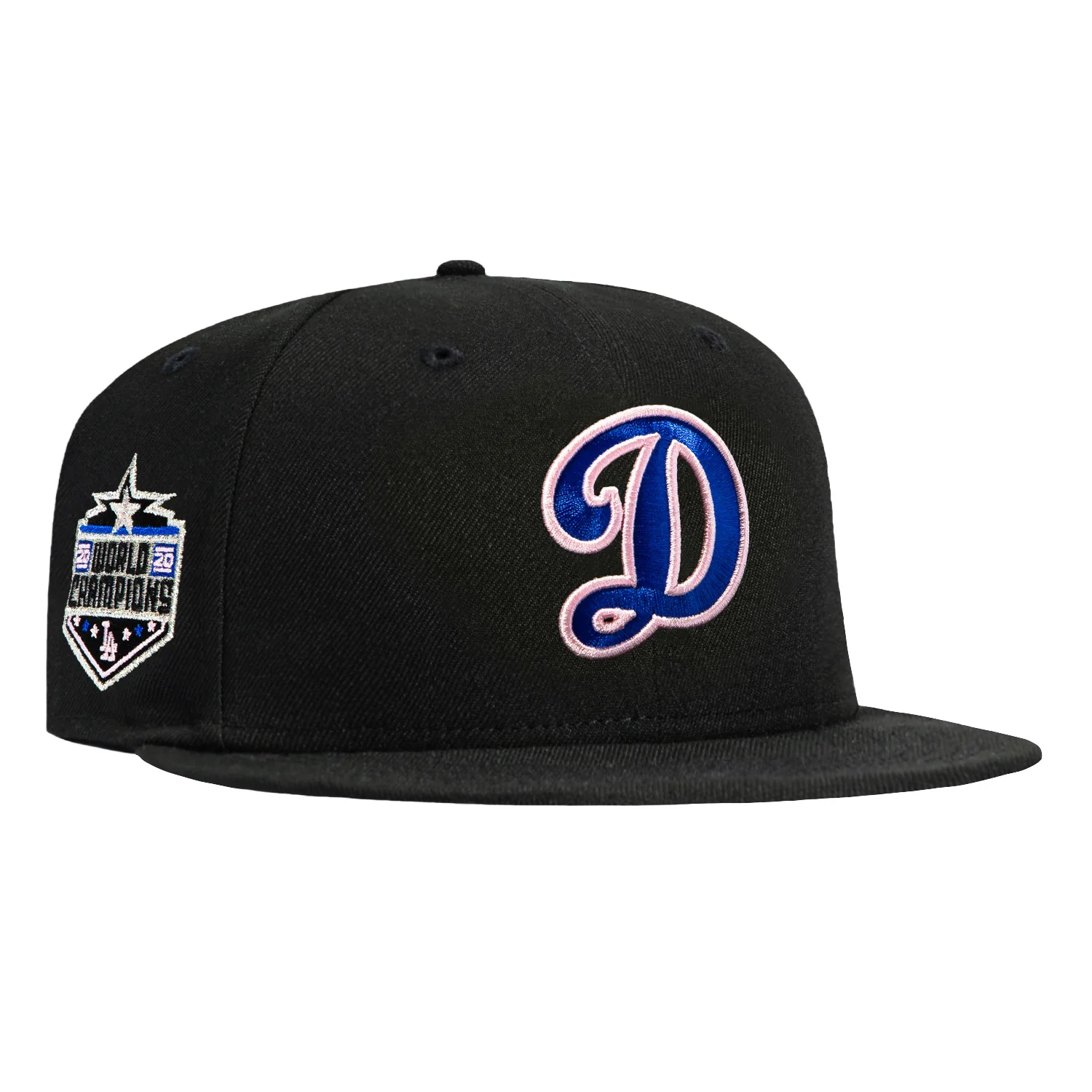 New Era 59Fifty Los Angeles Dodgers 2020 World Series Champions Patch D Pink UV Hat - Black, Royal, Pink