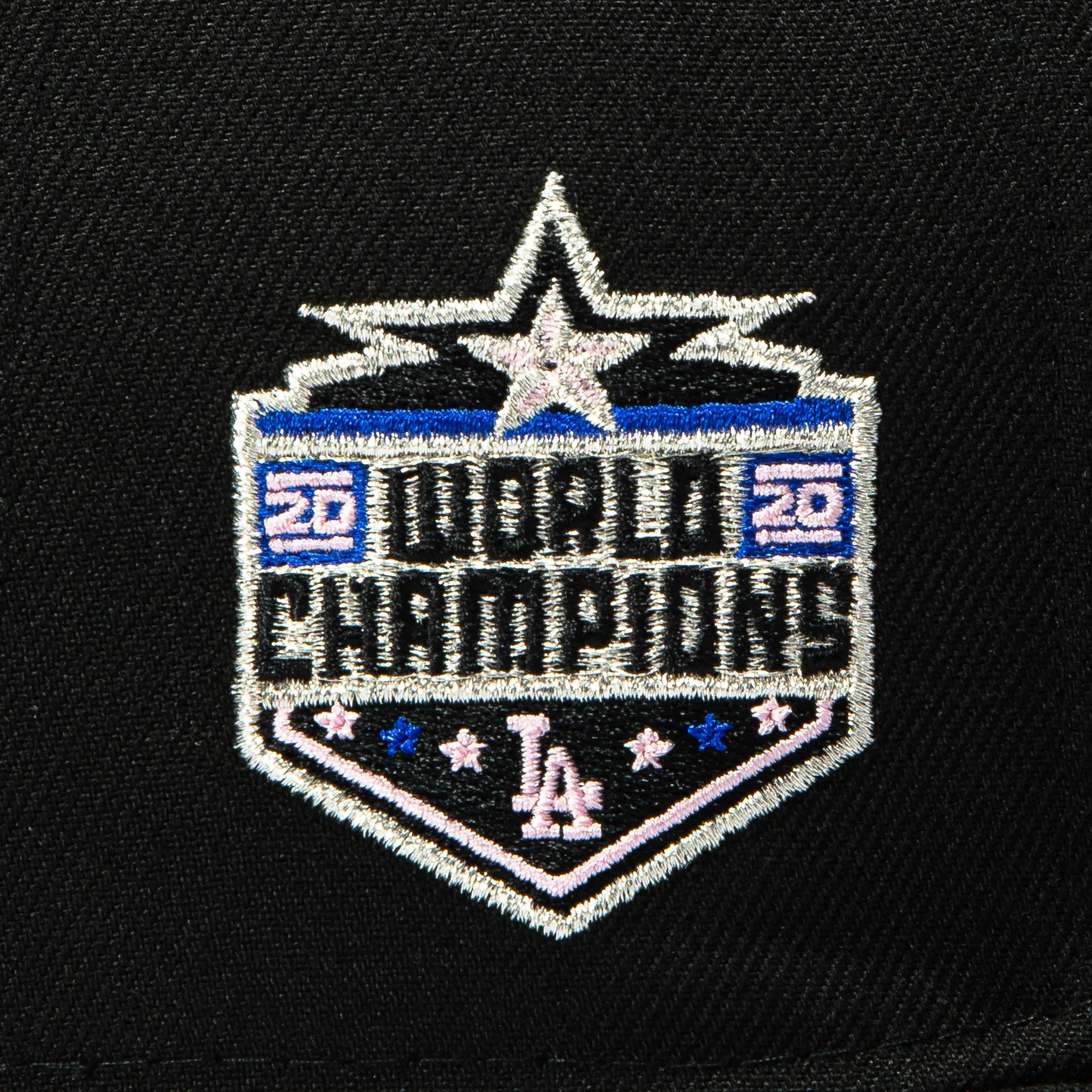 New Era 59Fifty Los Angeles Dodgers 2020 World Series Champions Patch D Pink UV Hat - Black, Royal, Pink - Image 5