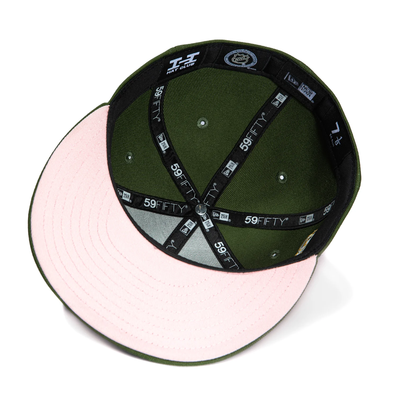 New Era 59Fifty Calgary Flames 25th Anniversary Patch Pink UV Hat - Olive - Image 2
