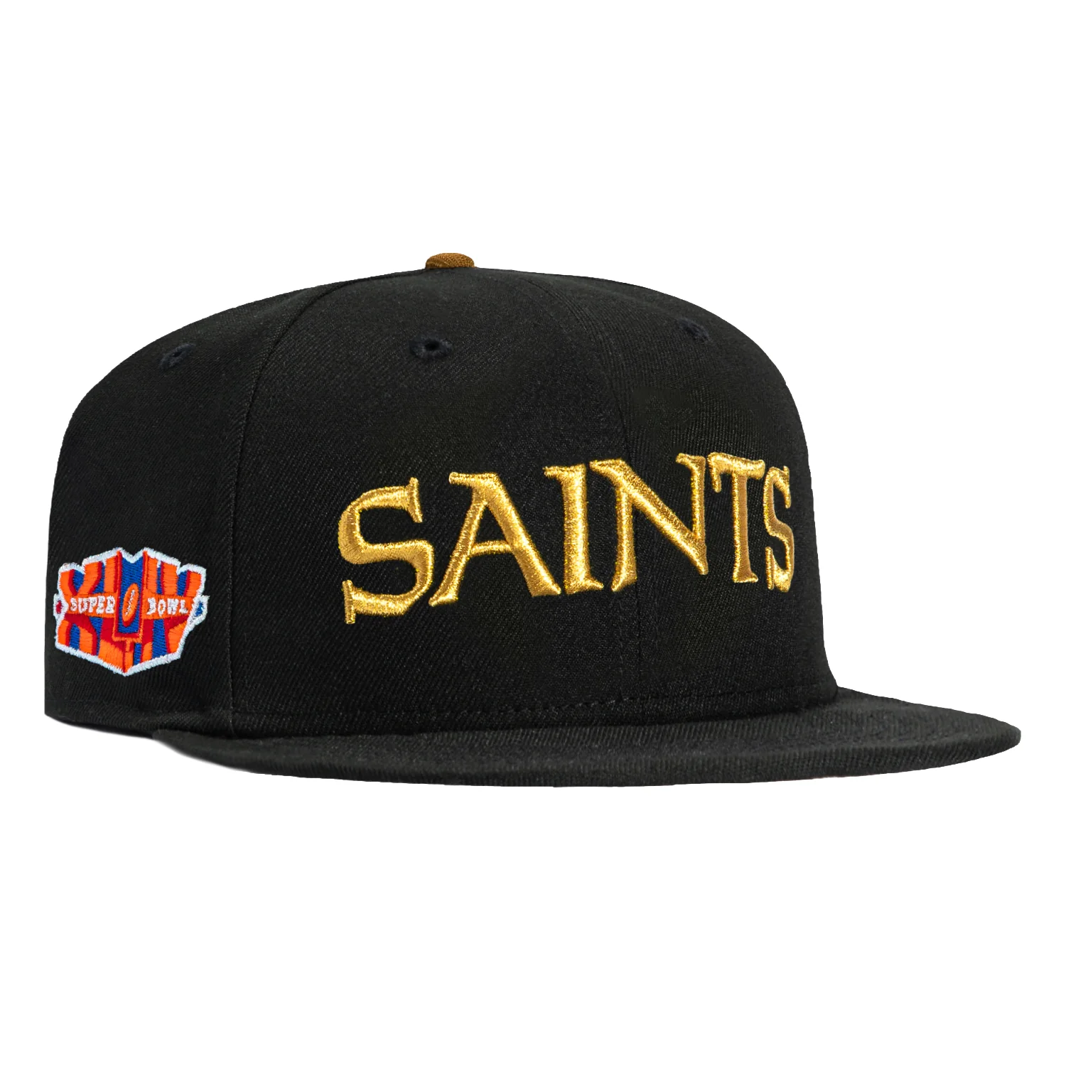 New Era 59Fifty New Orleans Saints 2010 Super Bowl Patch Word Pink UV Hat - Black