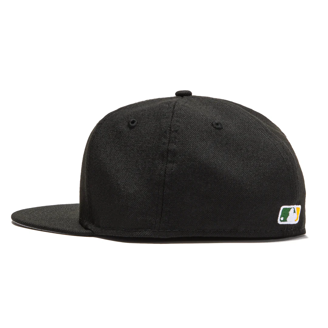 New Era 59Fifty Retro On-Field Oakland Athletics Hat - Black, Green, White - Image 3