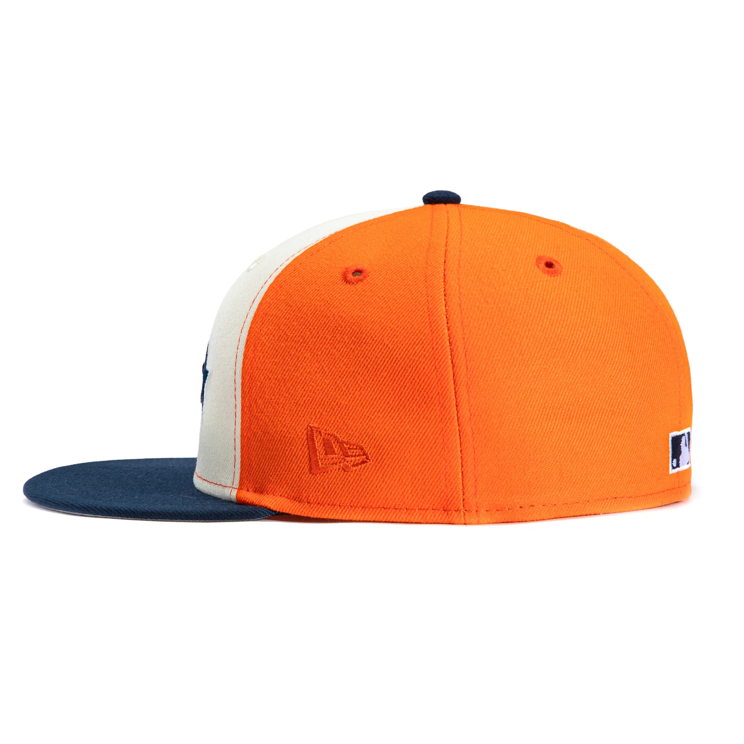 New Era 59Fifty Houston Astros 1986 All Star Game Patch Rail Word Hat - White, Orange, Navy - Image 3