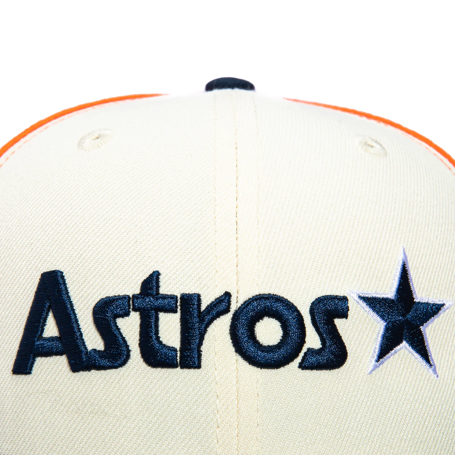 New Era 59Fifty Houston Astros 1986 All Star Game Patch Rail Word Hat - White, Orange, Navy - Image 4