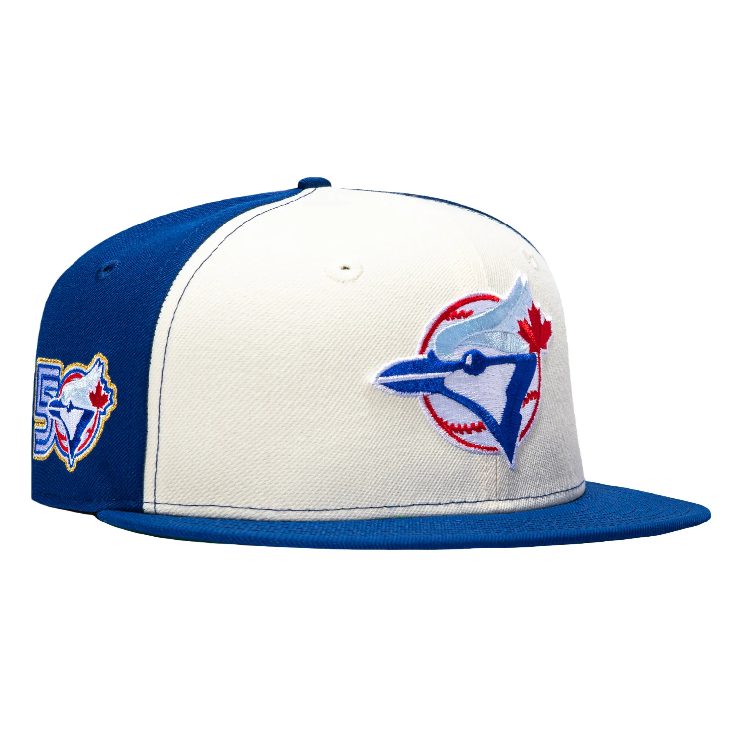New Era 59Fifty Toronto Blue Jays 50th Anniversary Patch Rail Hat - White, Royal