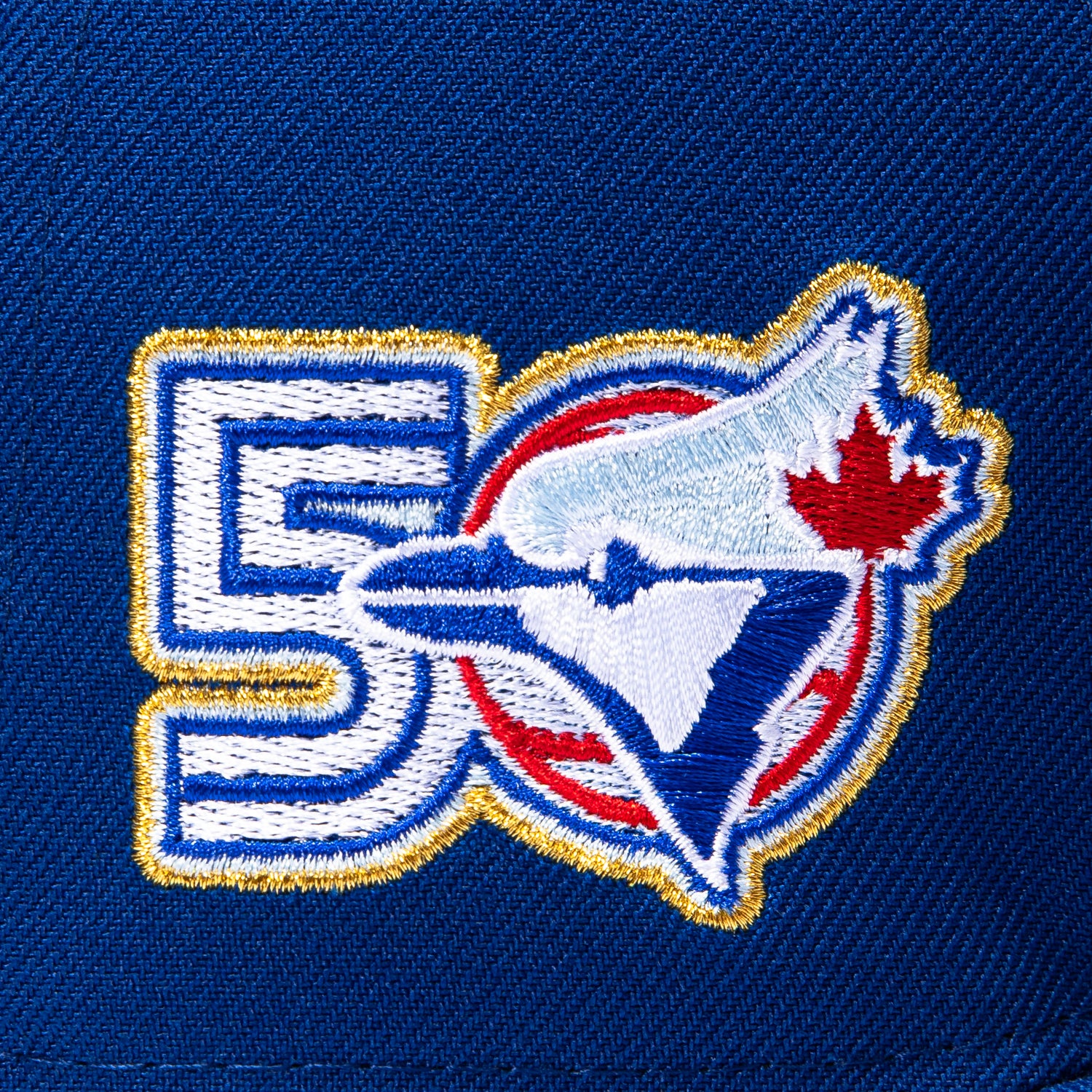 New Era 59Fifty Toronto Blue Jays 50th Anniversary Patch Rail Hat - White, Royal - Image 5