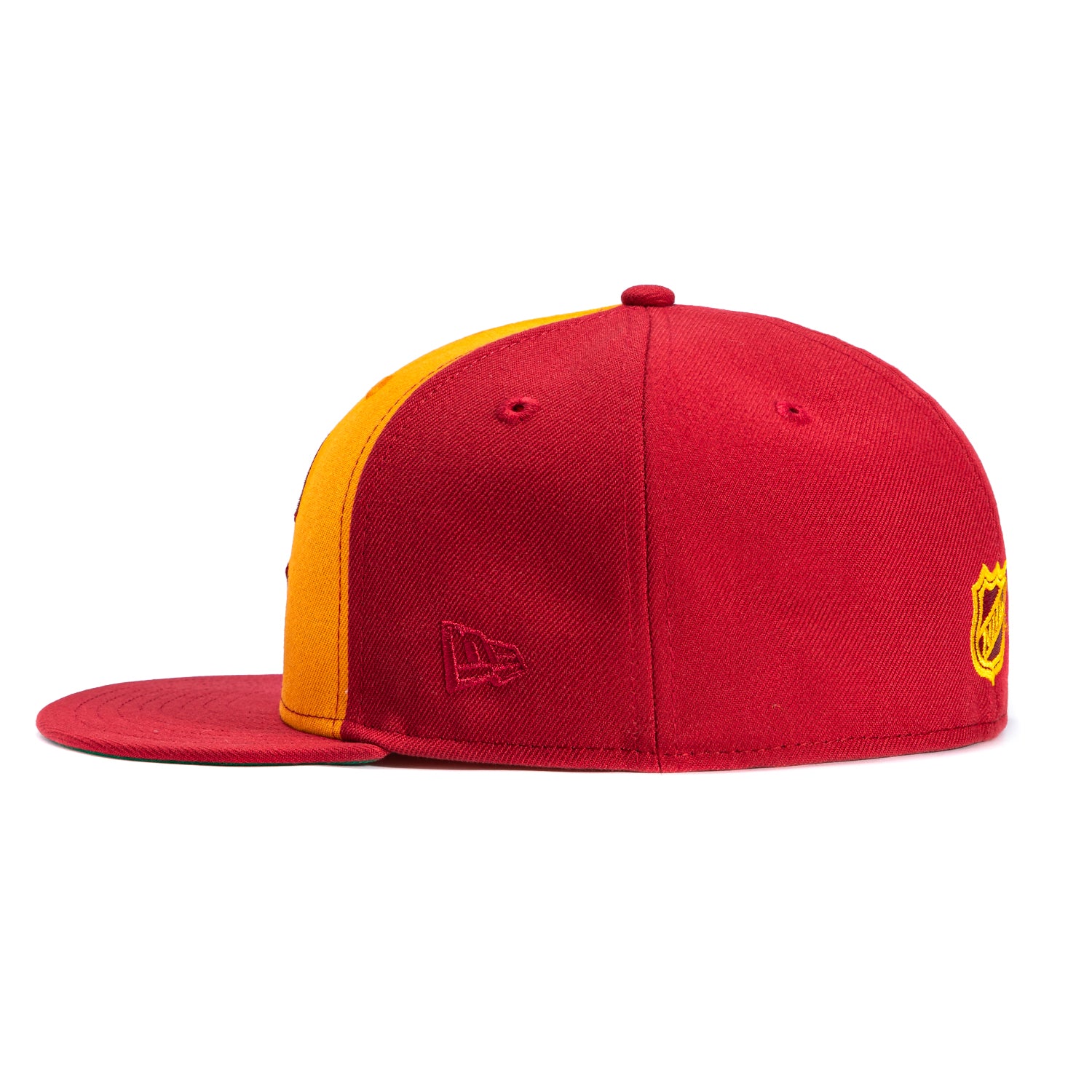 New Era 59Fifty Calgary Flames 2011 Heritage Classic Patch Rail Hat - Gold, Cardinal - Image 3
