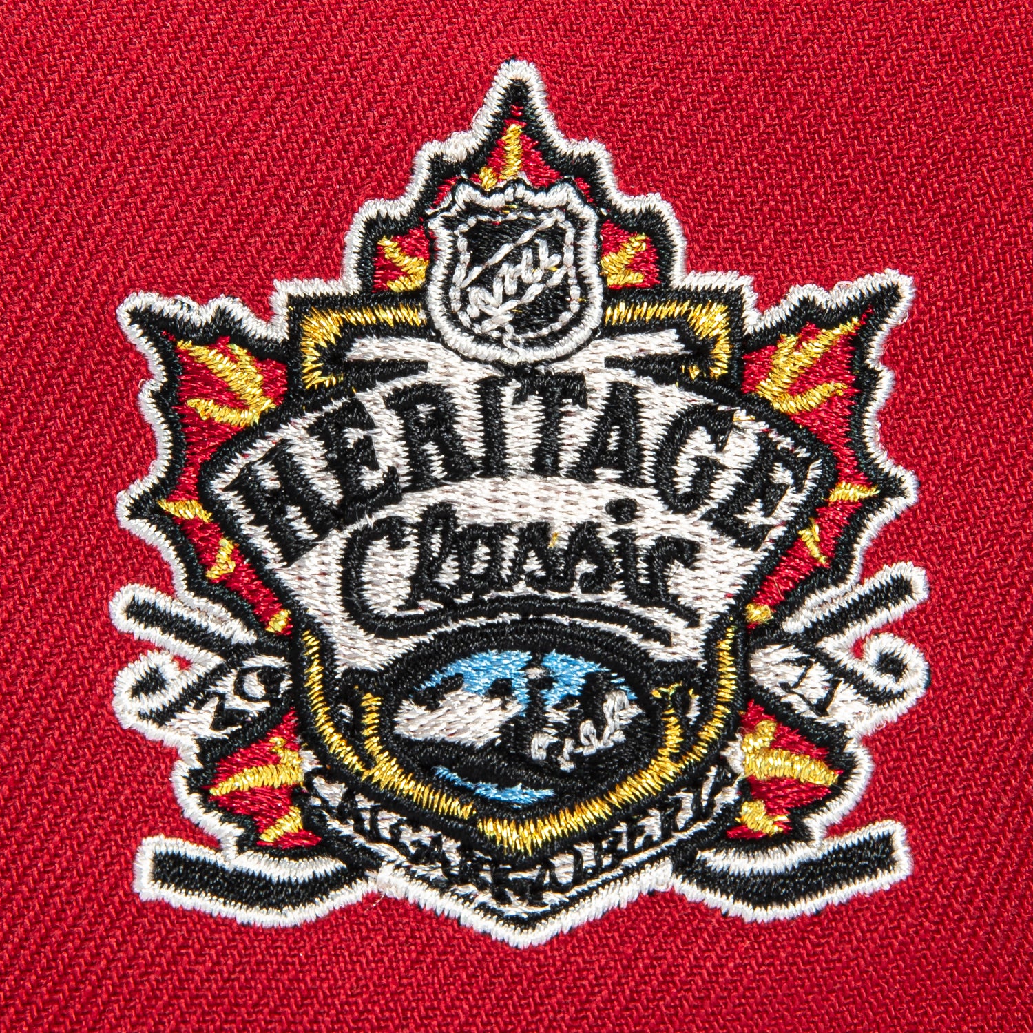 New Era 59Fifty Calgary Flames 2011 Heritage Classic Patch Rail Hat - Gold, Cardinal - Image 5