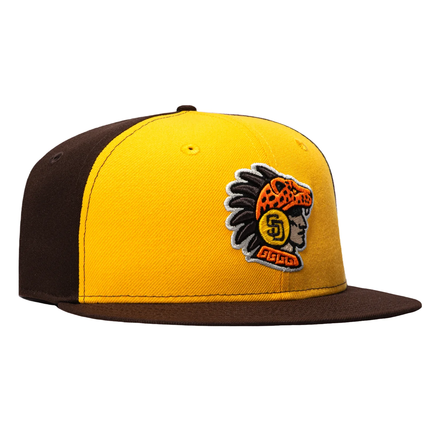 New Era 59Fifty San Diego Padres 2026 Mexico Series Logo Rail Hat - Gold, Brown