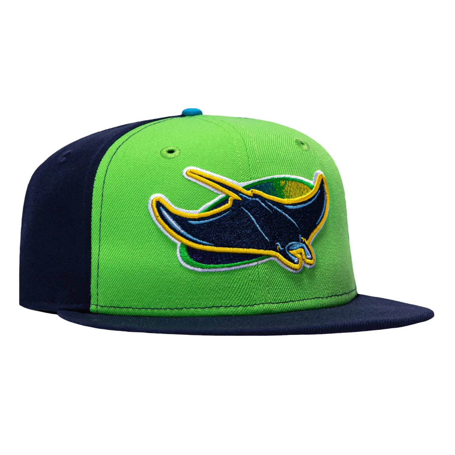 New Era 59Fifty Tampa Bay Rays Alternate Rail Hat - Light Green, Light Navy