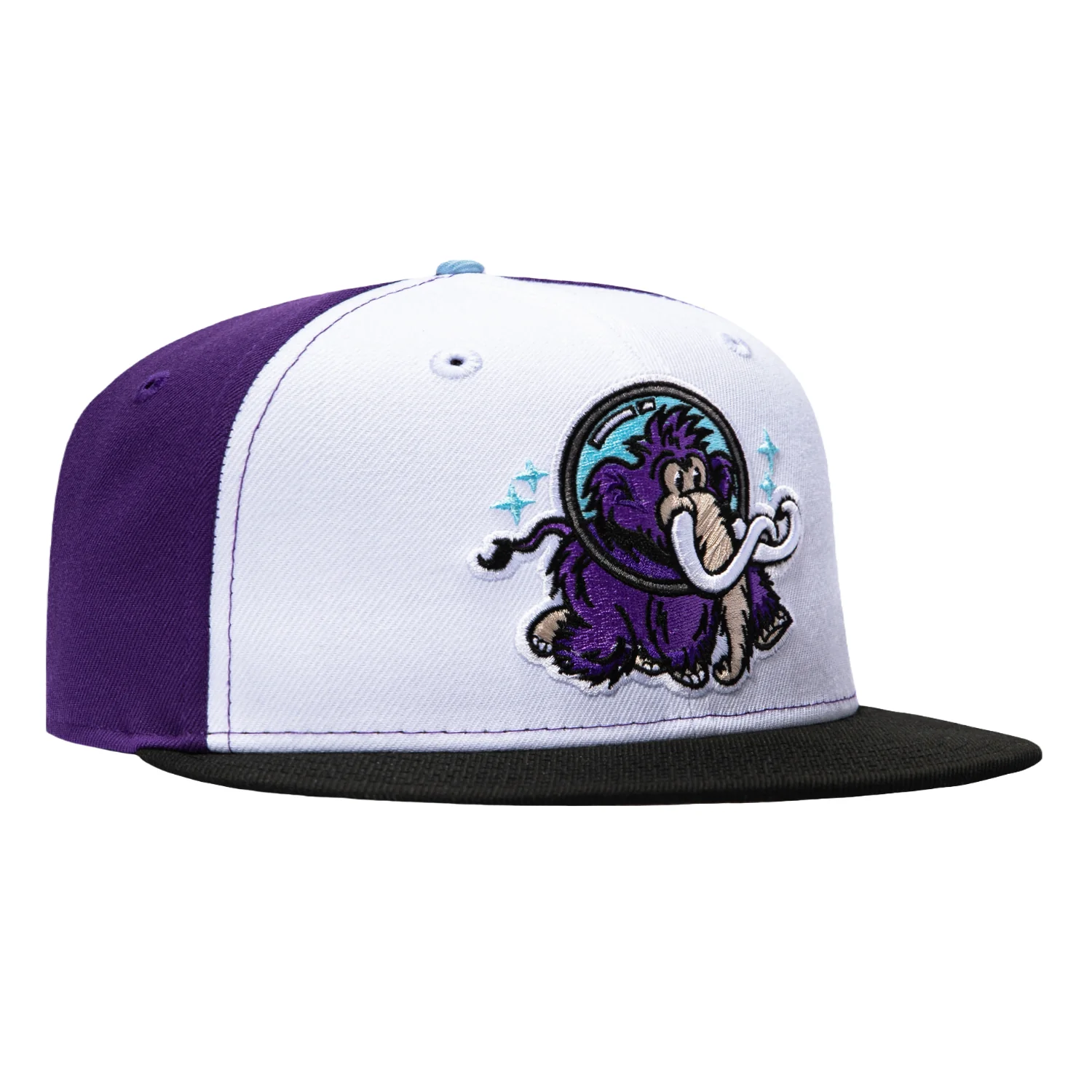 New Era 59Fifty Erie SeaWolves Moon Mammoths Rail 2 Hat - White, Purple, Black