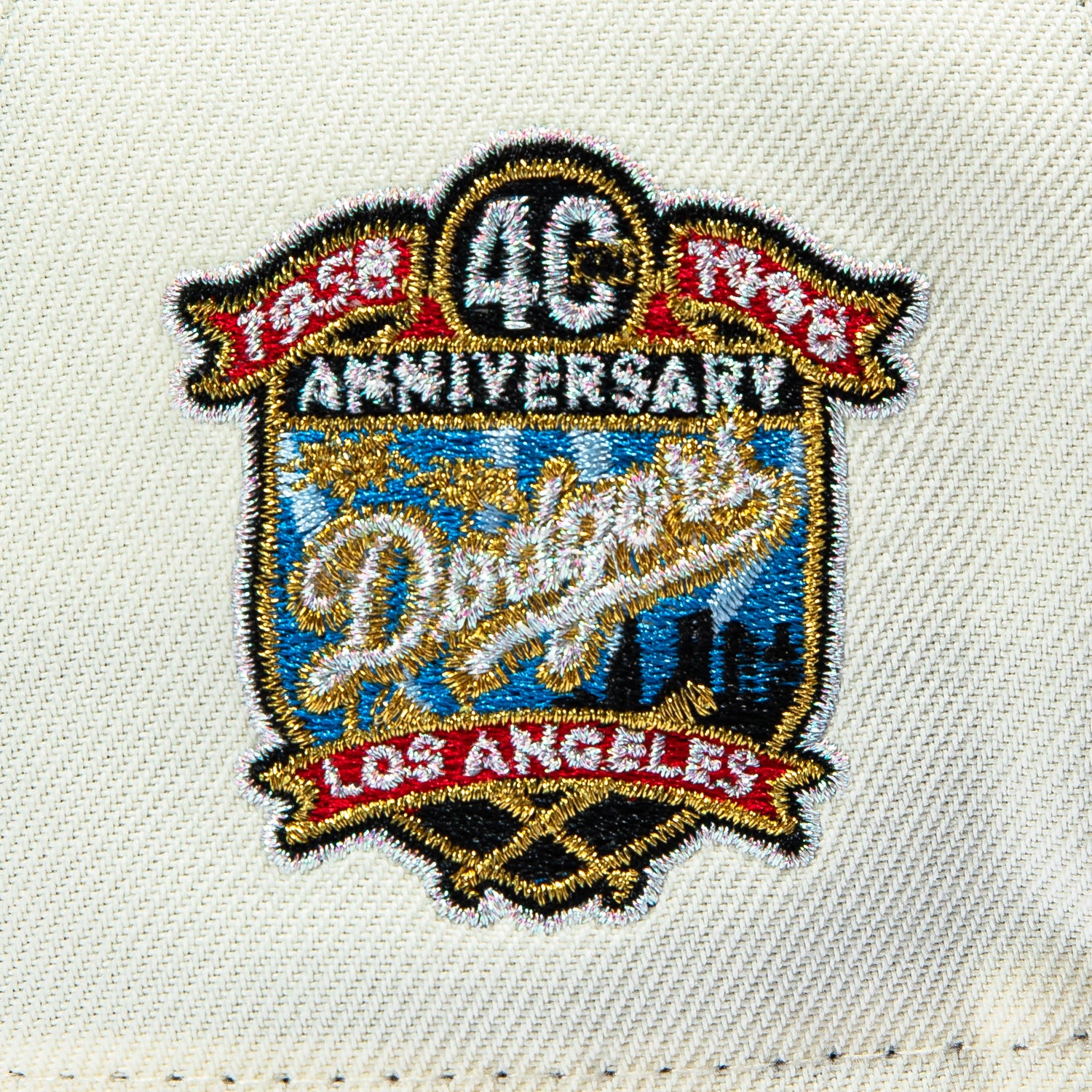 New Era 9Forty A-Frame Rose Los Angeles Dodgers 40th Anniversary Patch Snapback Hat - White, Black - Image 4