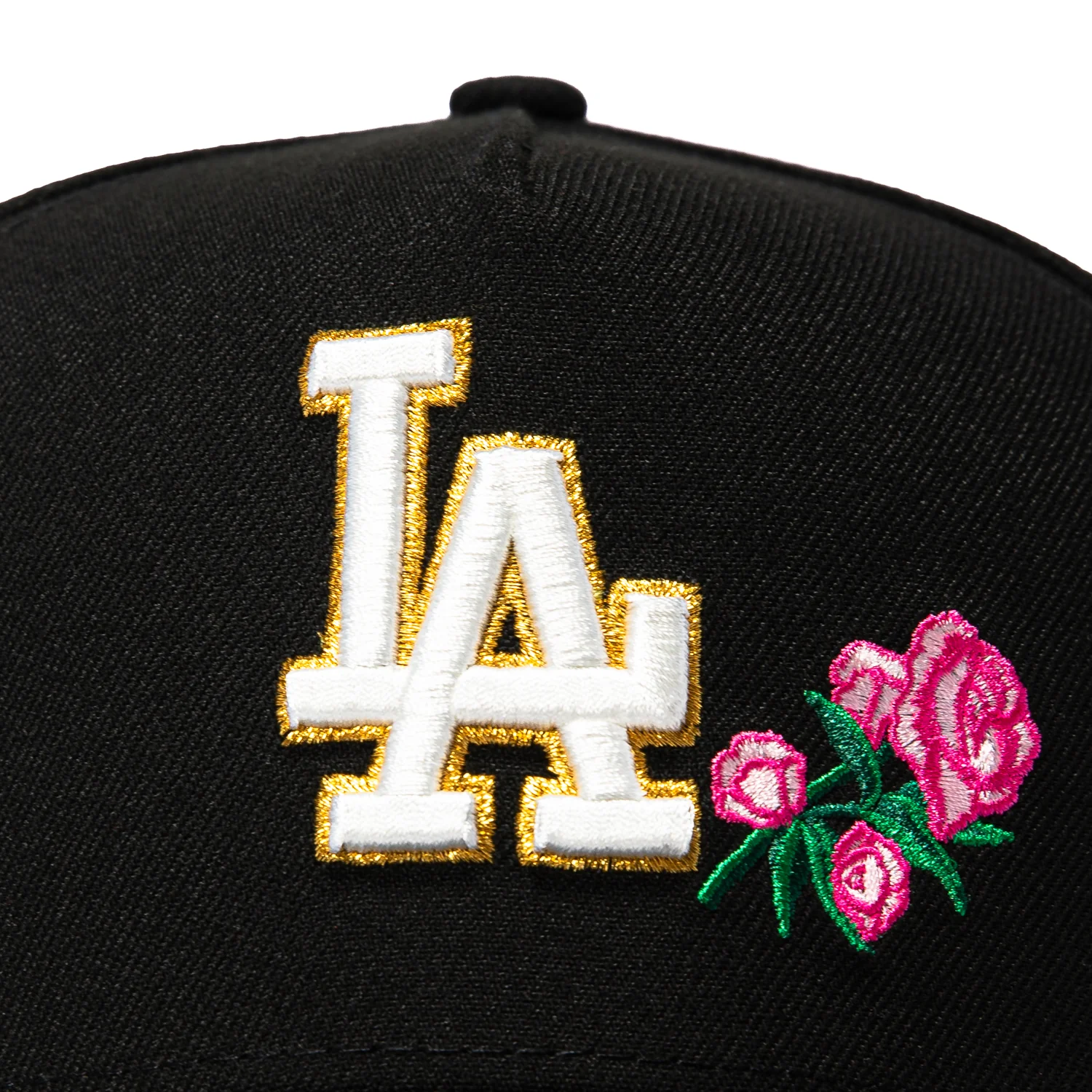 New Era 9Forty A-Frame Los Angeles Dodgers 2025 World Series Patch Rose Snapback Hat - Black, Pink - Image 3
