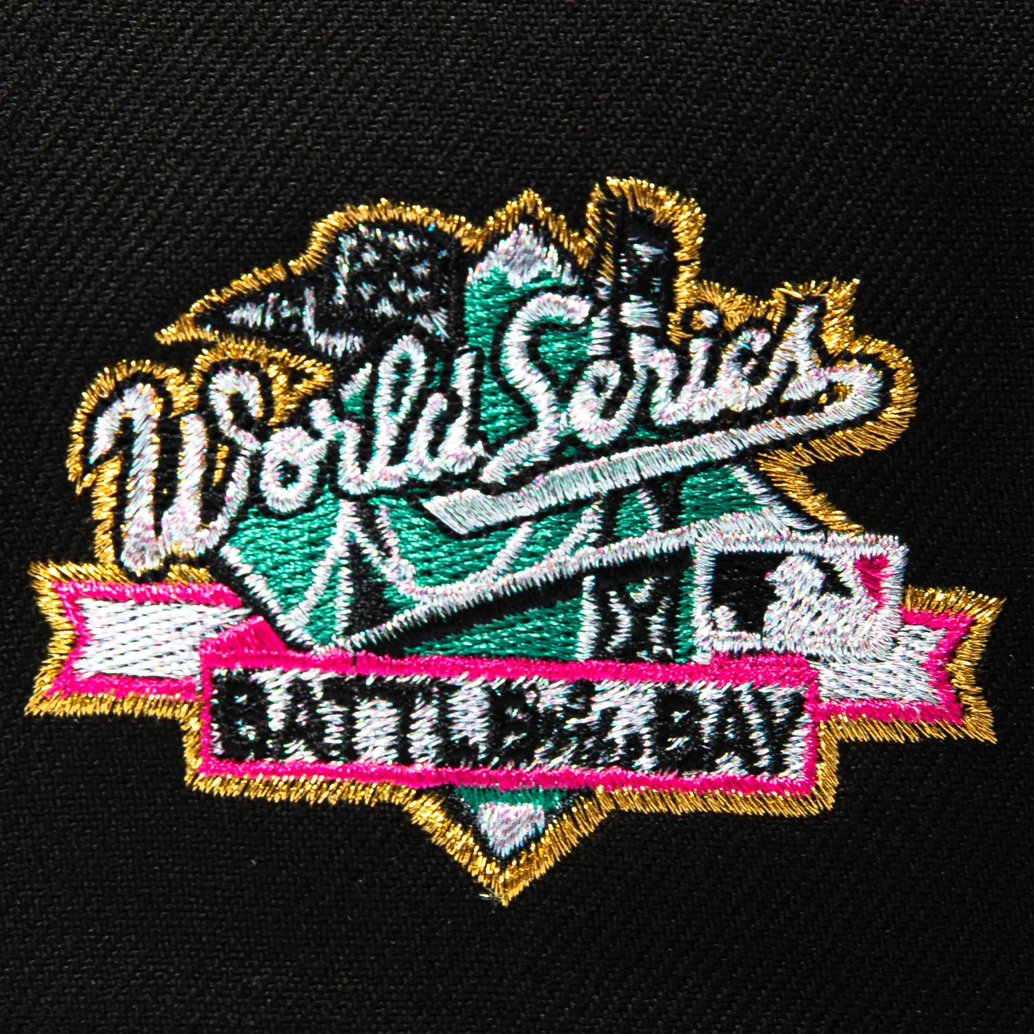 New Era 9Forty A-Frame San Francisco Giants Battle of The Bay Patch Rose Snapback Hat - Black, Pink - Image 4