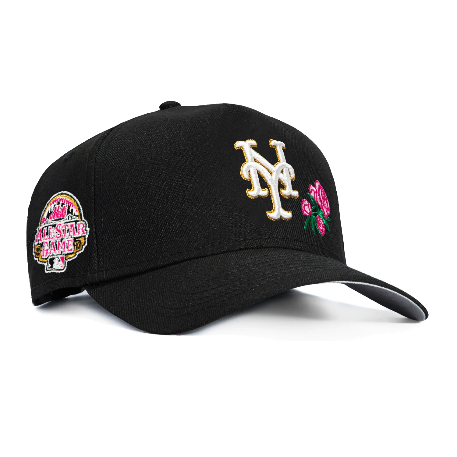 New Era 9Forty A-Frame New York Mets 2013 All Star Game Patch Rose Snapback Hat - Black, Pink