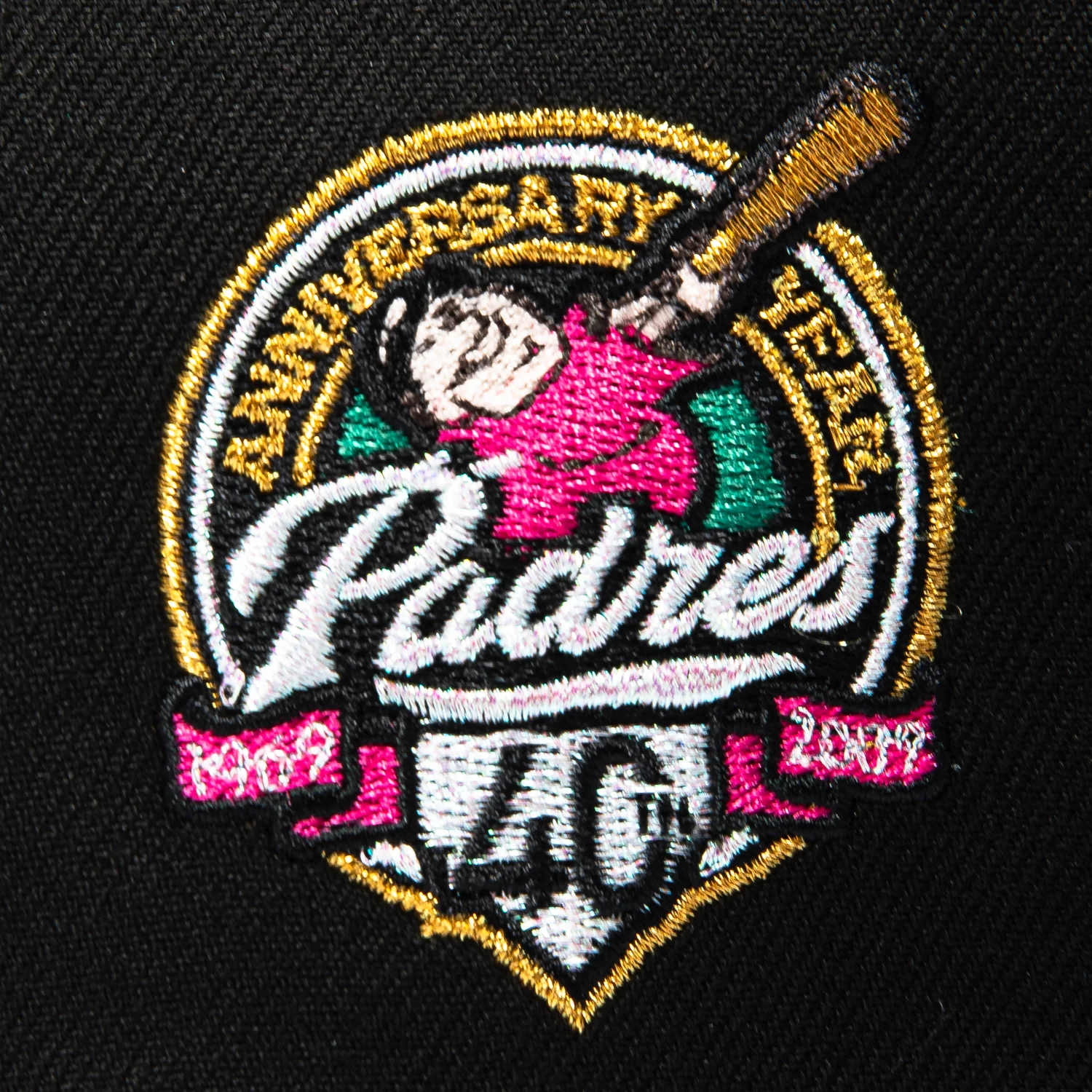 New Era 9Forty A-Frame San Diego Padres 40th Anniversary Patch Rose Snapback Hat - Black, Pink - Image 4