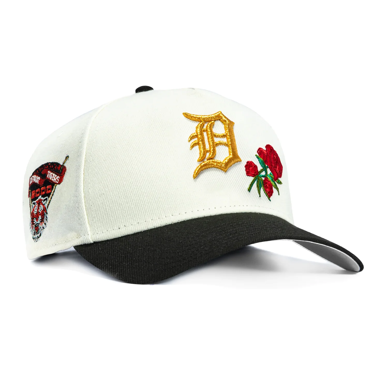 New Era 9Forty A-Frame Rose Detroit Tigers 2000 Inaugural Patch Snapback Hat - White, Black