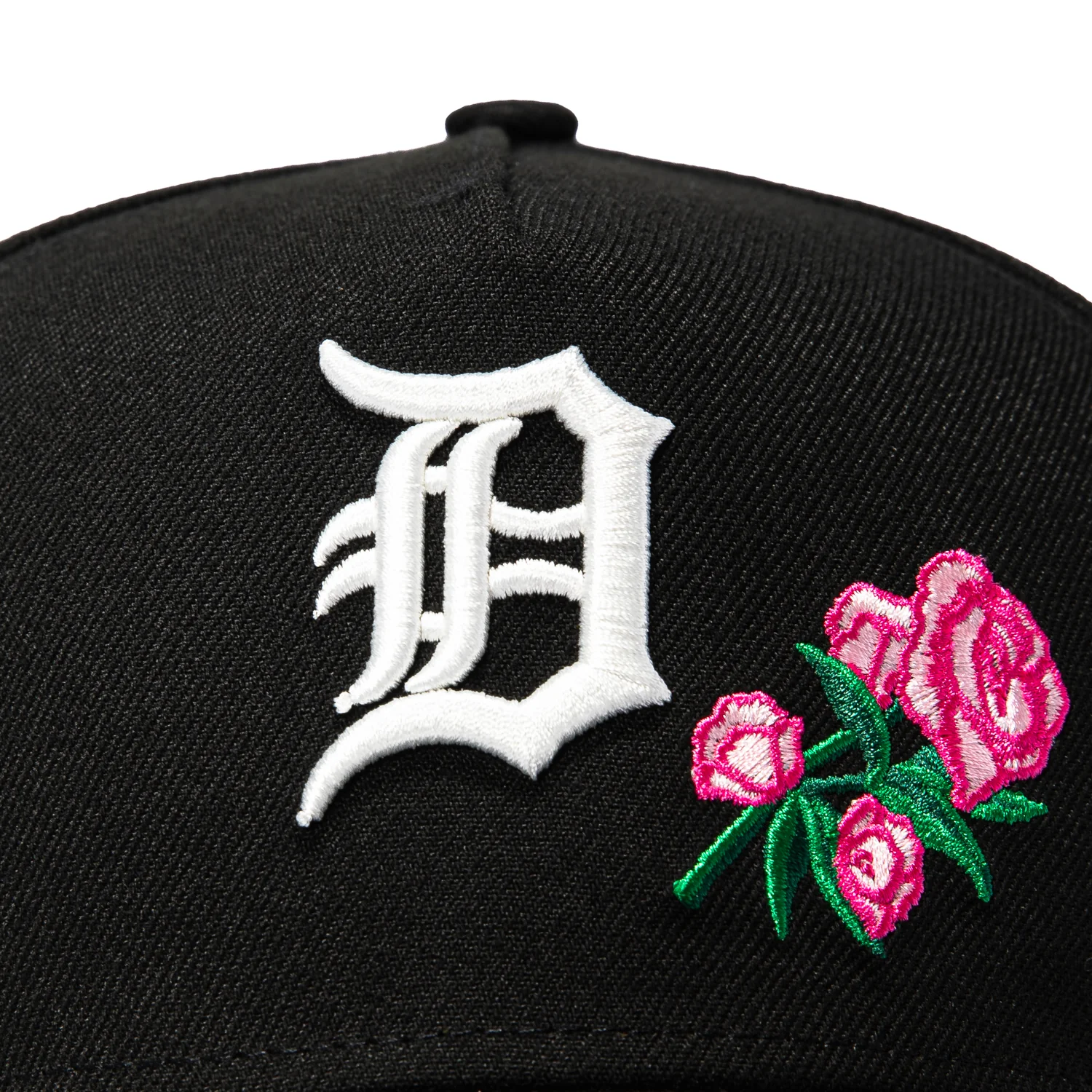 New Era 9Forty A-Frame Detroit Tigers Stadium Patch Rose Snapback Hat - Black, Pink - Image 3