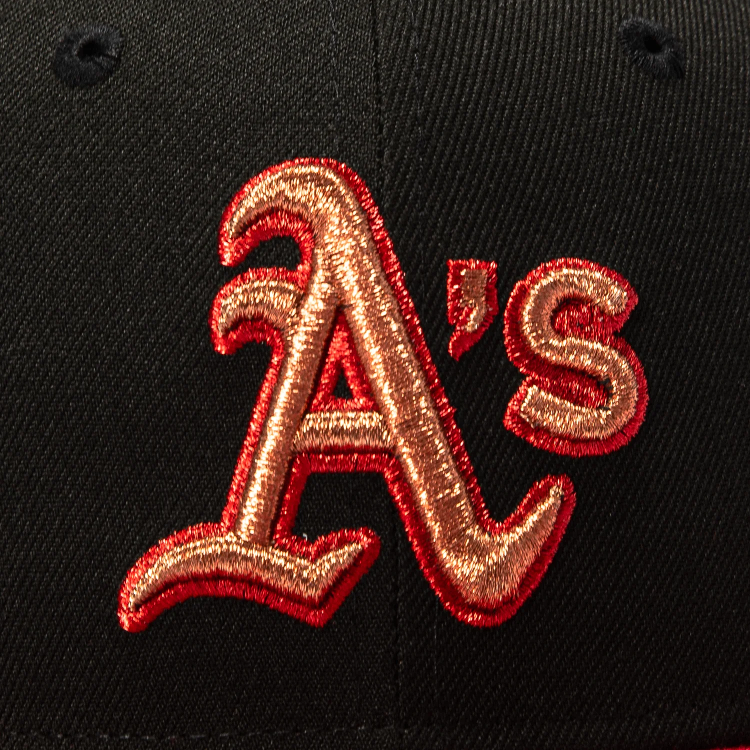 New Era 59Fifty Rotten Apple Oakland Athletics Battle of the Bay Patch Hat - Black, Cardinal - Image 4