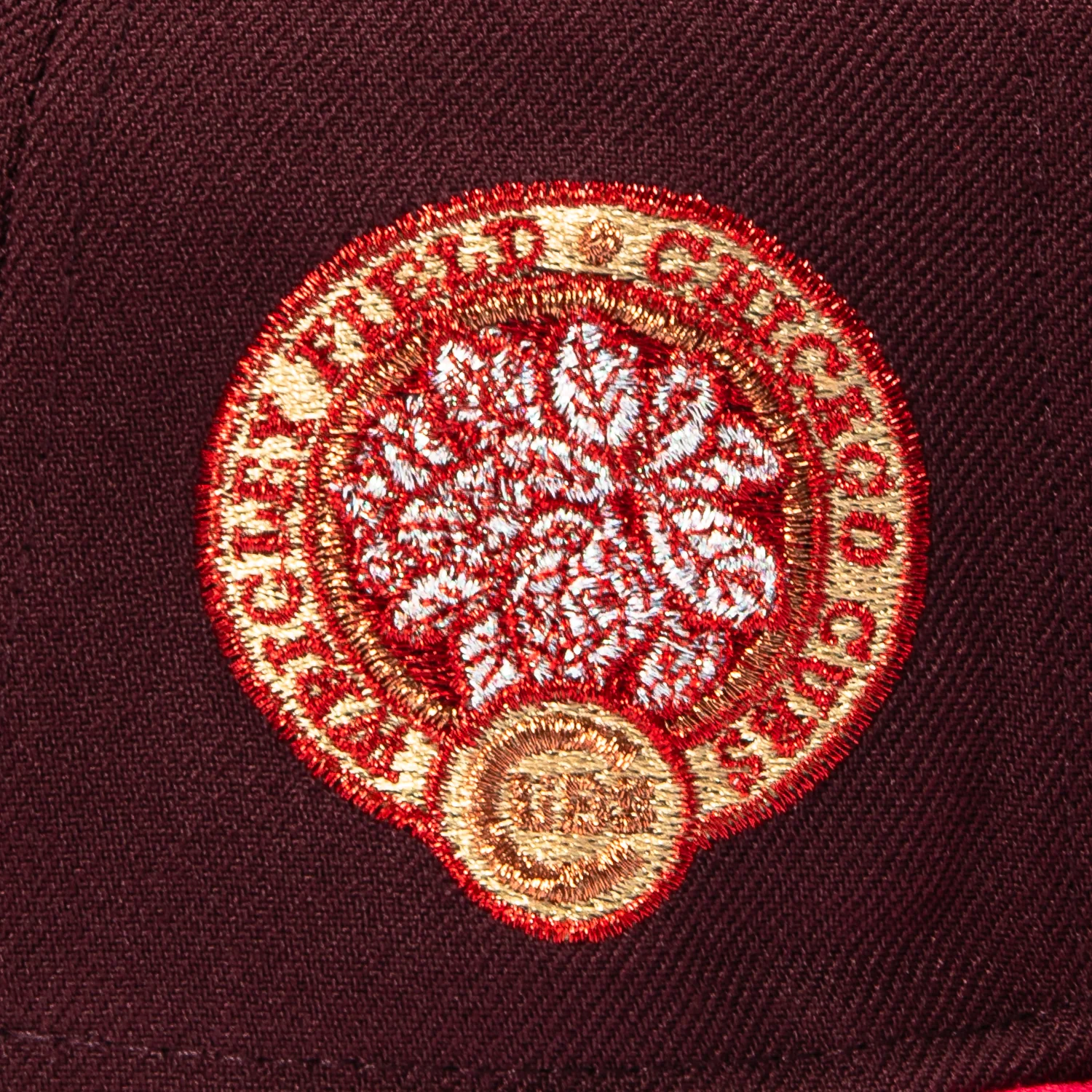 New Era 59Fifty Rotten Apple Chicago Cubs Wrigley Field Patch Script Hat - Maroon, Magenta - Image 5