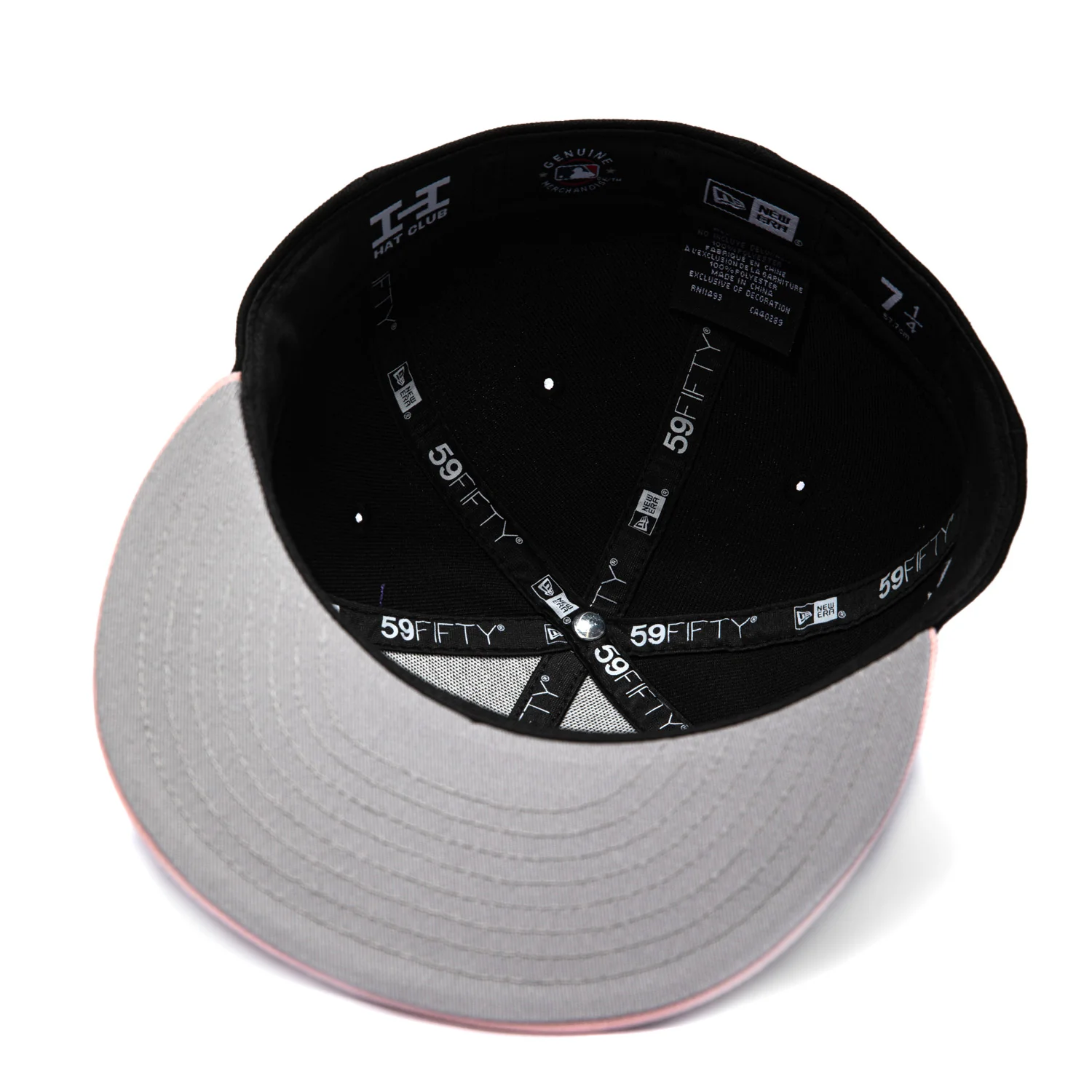 New Era 59Fifty Pink Rouge Los Angeles Dodgers 2025 World Series Champions Patch Script Hat - Black, Pink - Image 2