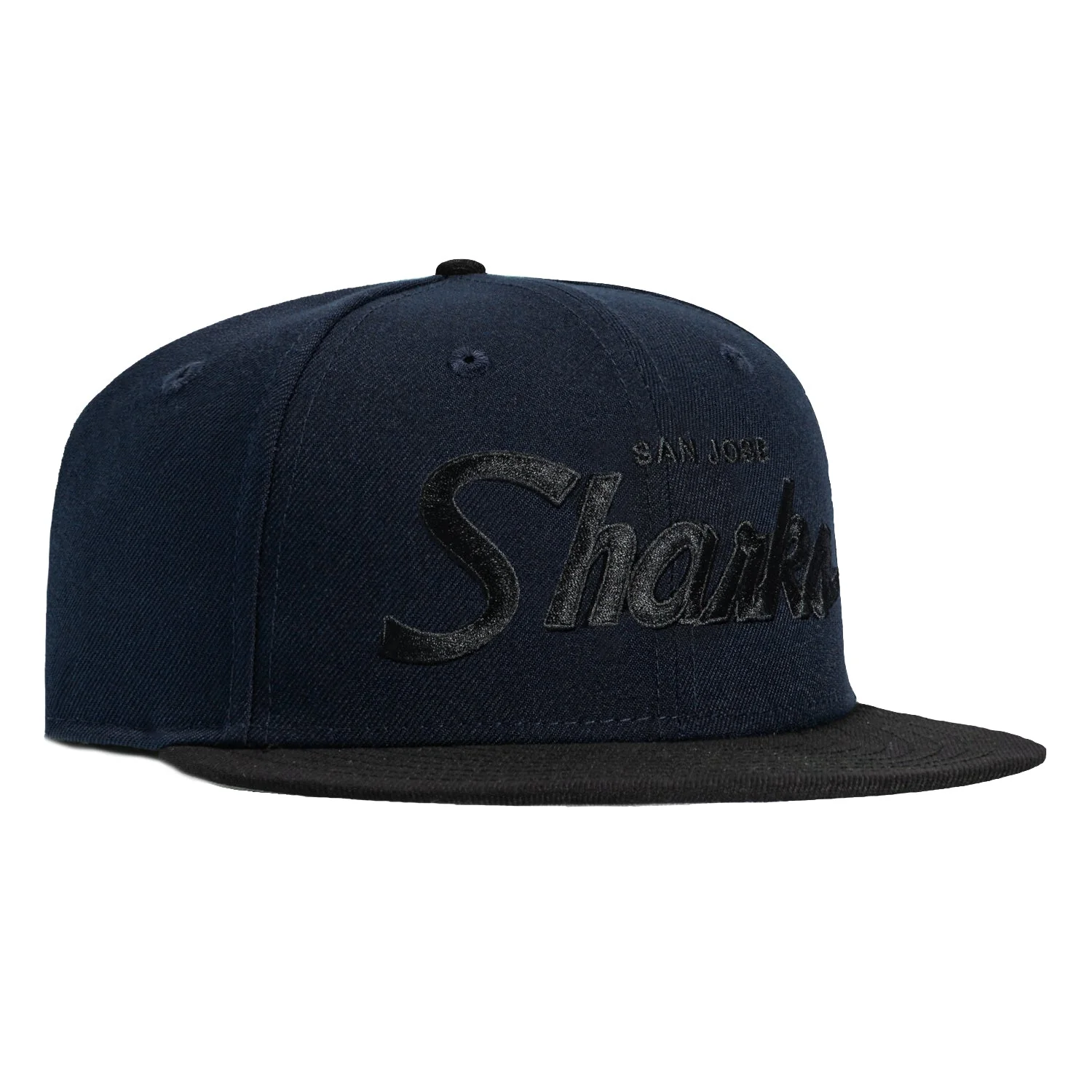 New Era 59Fifty San Jose Sharks Script Hat - Navy, Black