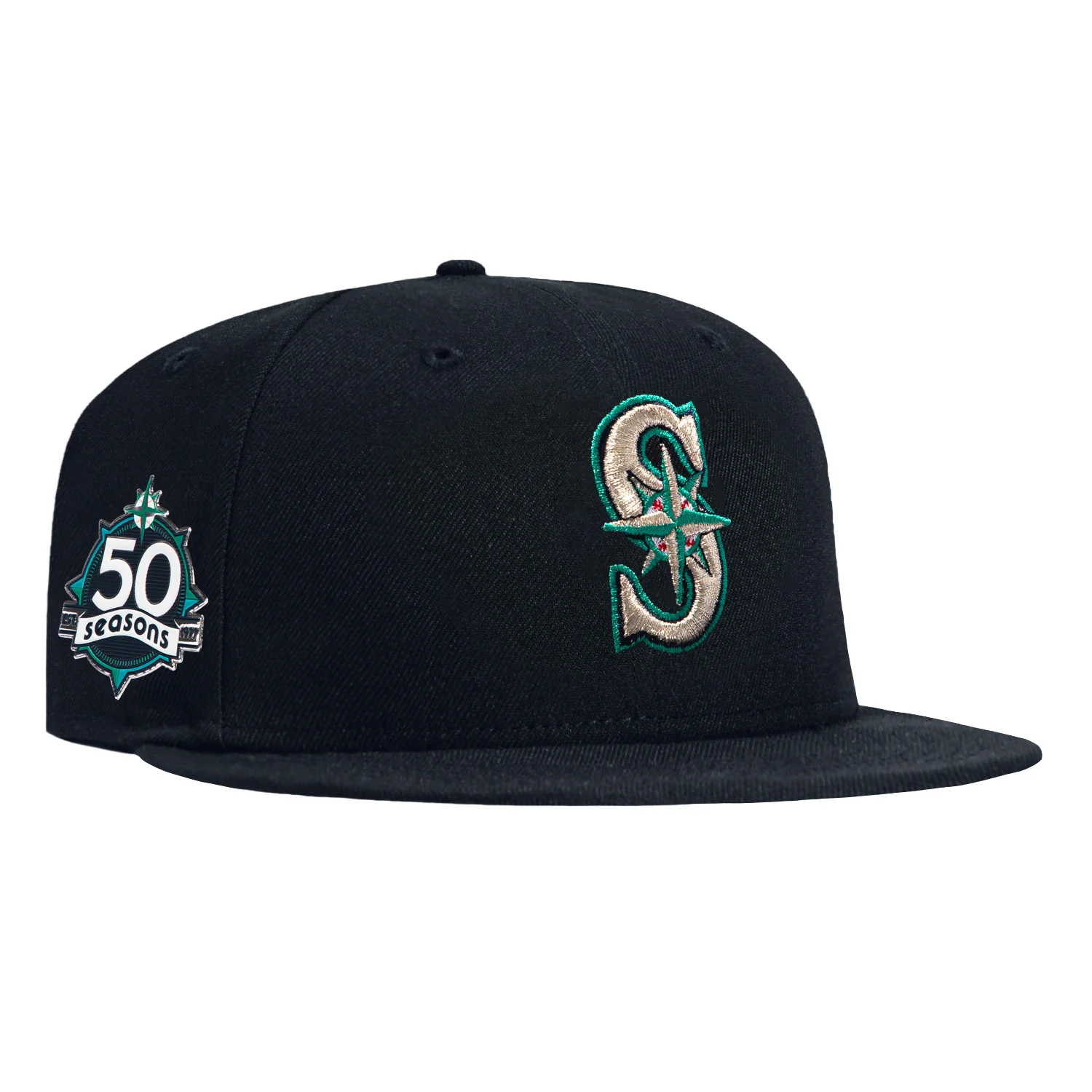 New Era 59Fifty Authentic Collection Seattle Mariners 50th Anniversary Patch Game Hat - Navy