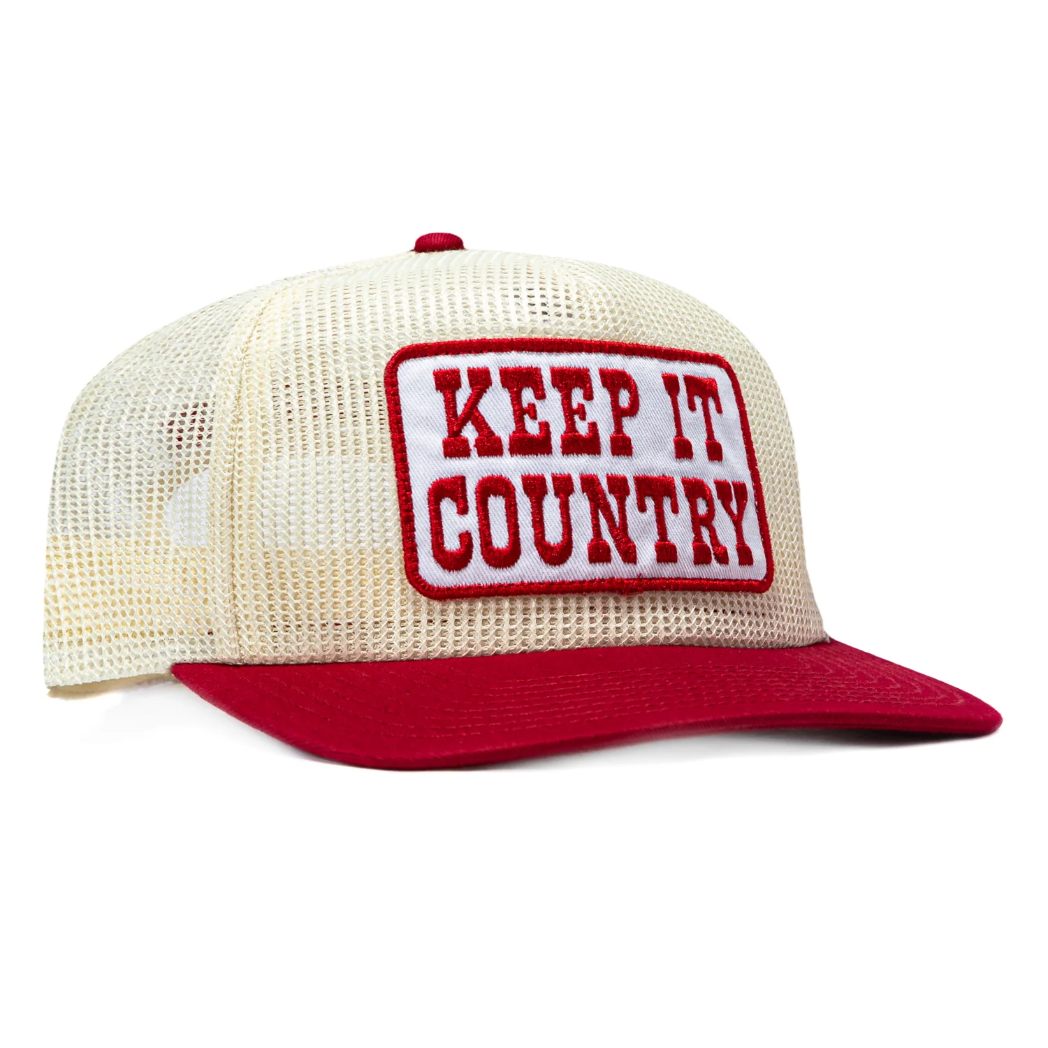 Seager Keep It Country Snapback Trucker Mesh Hat - White, Red
