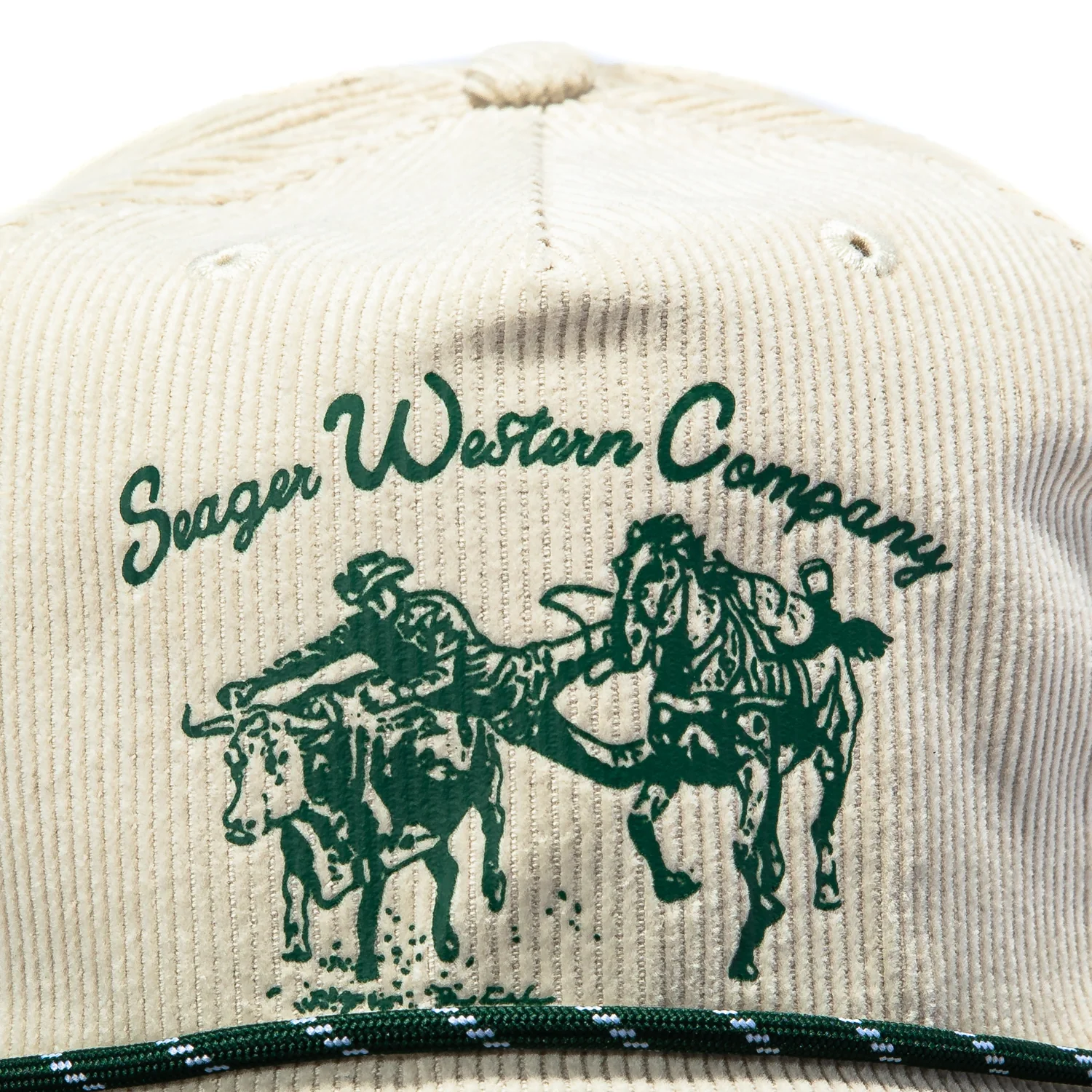 Seager Los Rios Corduroy Snapback Hat - Tan, Green - Image 3